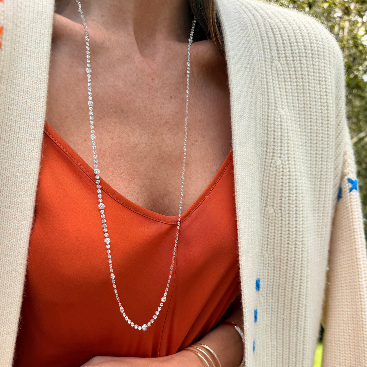 Lola Lab Grown Drilled Diamond Long Necklace