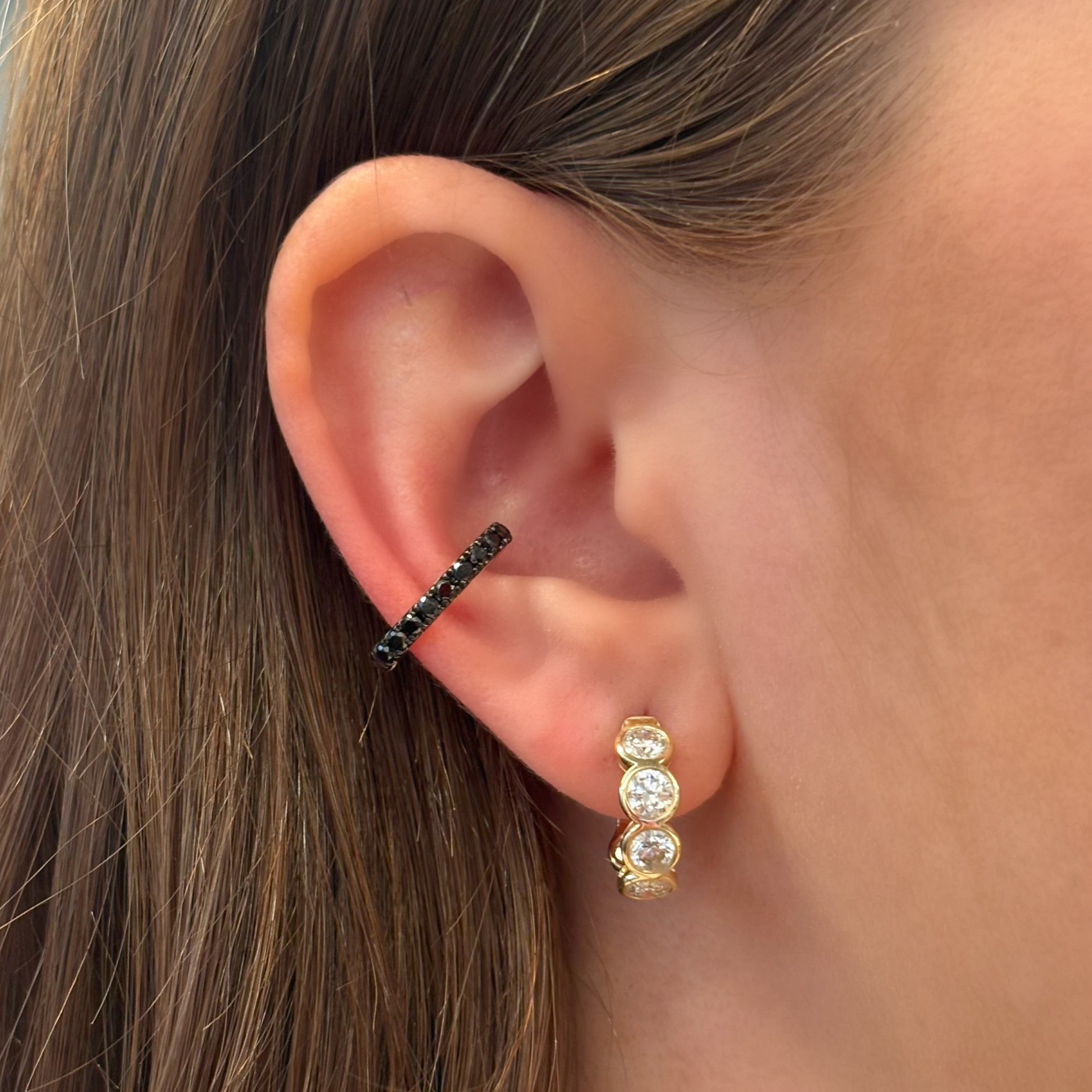 Ivy Black Diamond Ear Cuff
