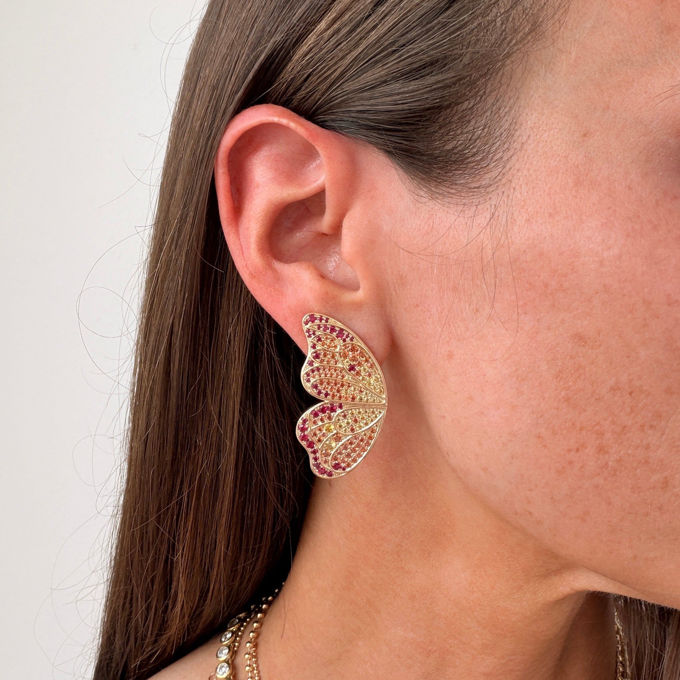 Large Token Butterfly Statement Earrings