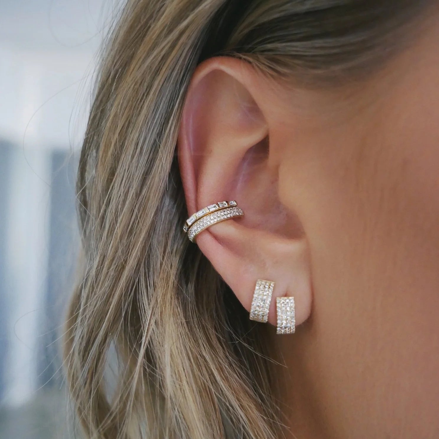Jumbo Diamond Huggie Earring