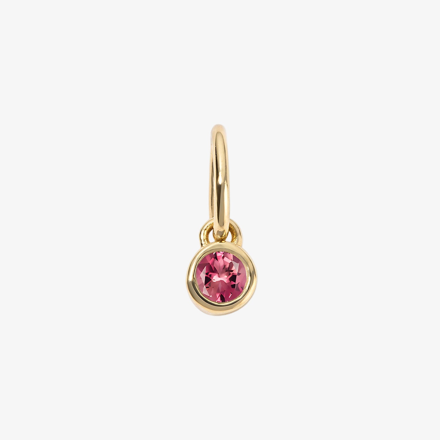 Margot Pink Tourmaline Birthstone Bezel Charm 14K Yellow Gold Mini