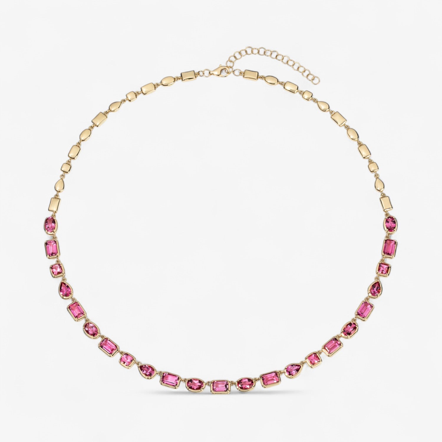 Gemma Pink Tourmaline Multi Shape Necklace