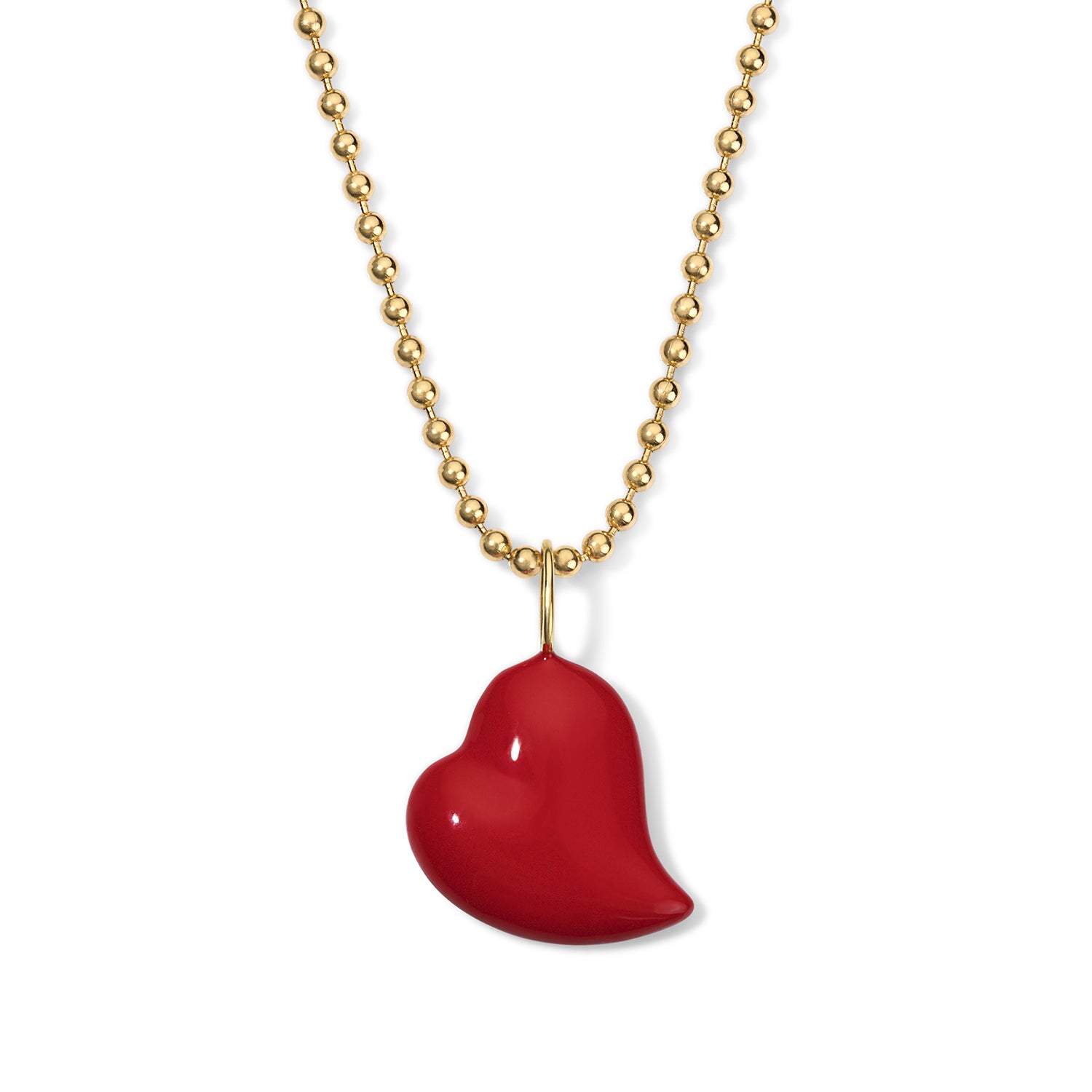 Poppy Enamel Small Heart Pendant