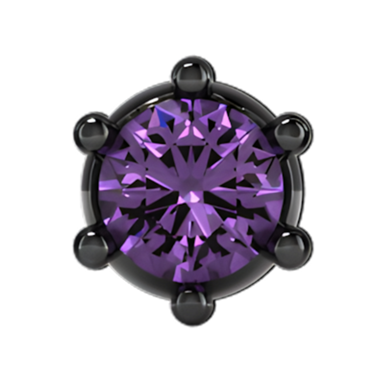 Slider Single Gemstone 18K Black Rhodium Purple Sapphire