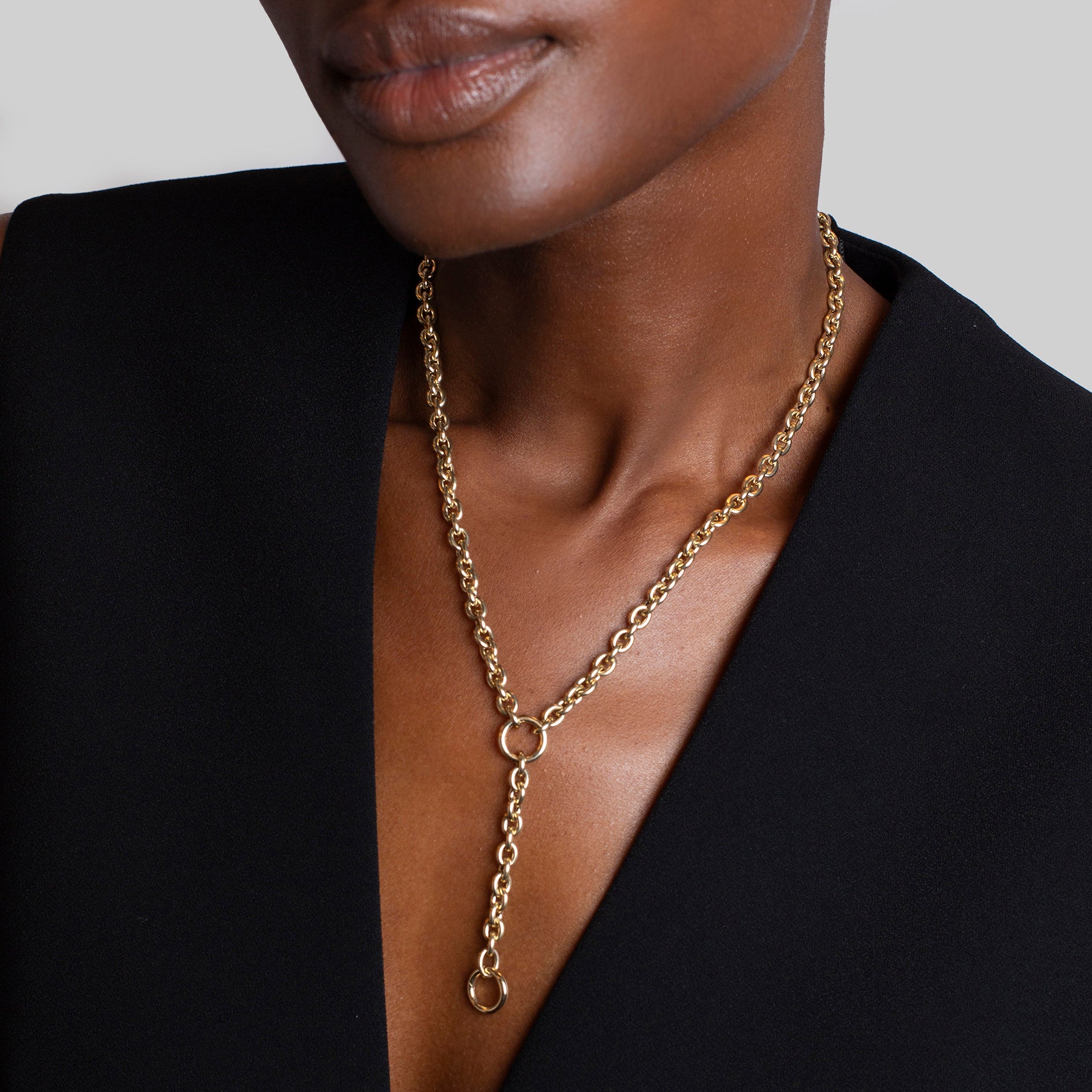 Airy Oval Chain Lariat