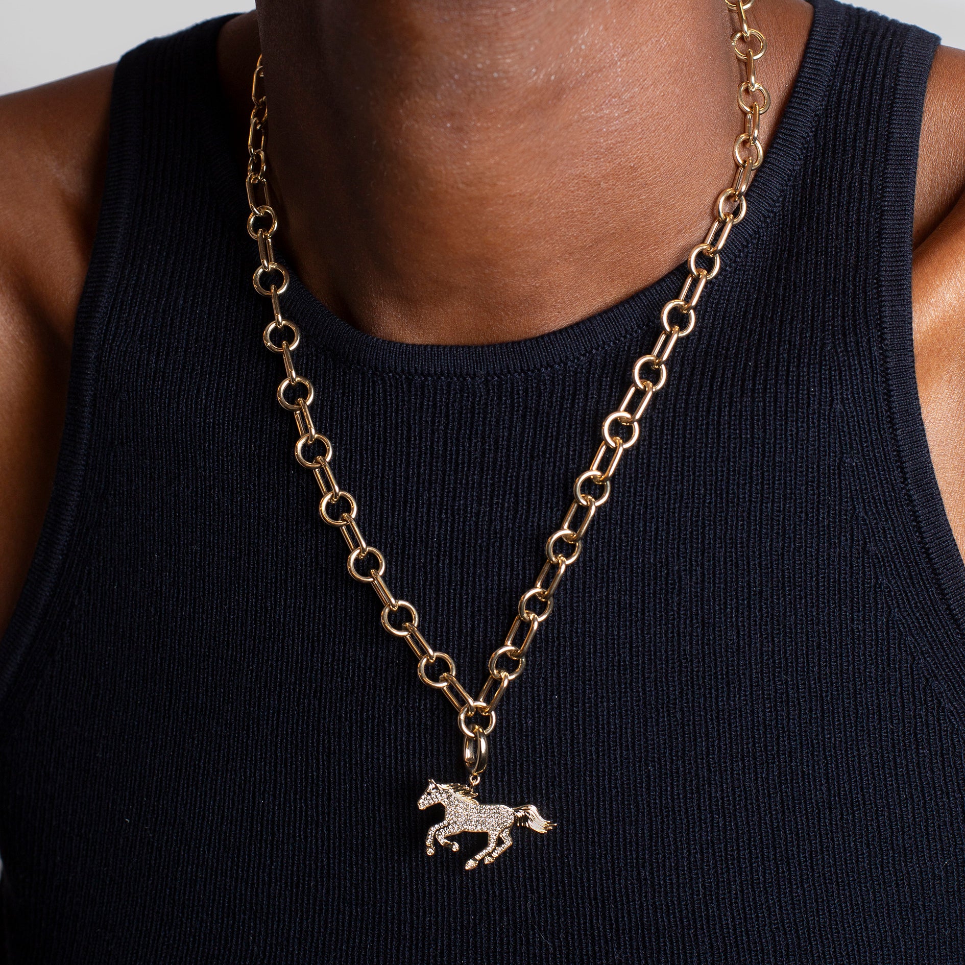 Large Token Pave Horse Charm