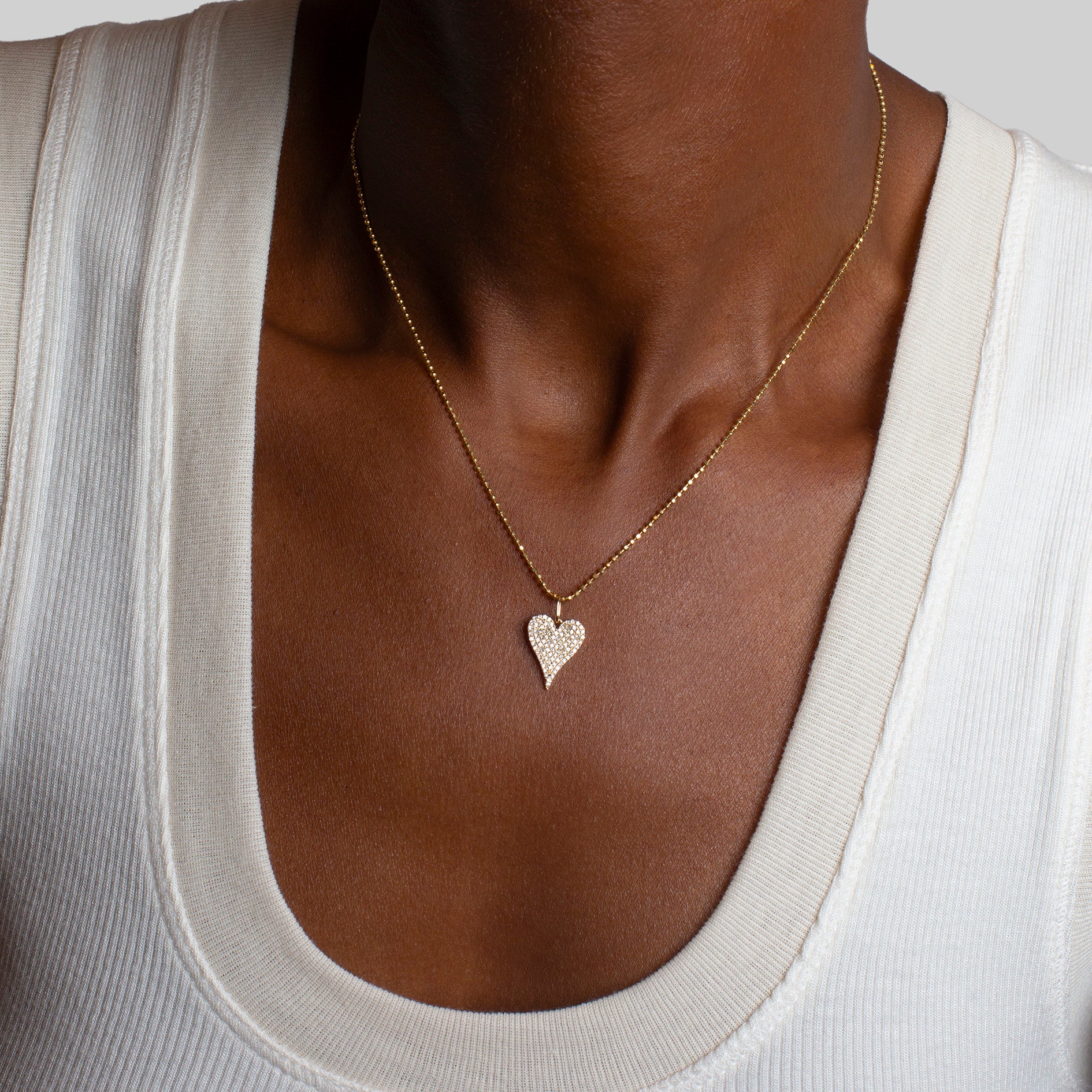 Small Token Pave Heart Charm