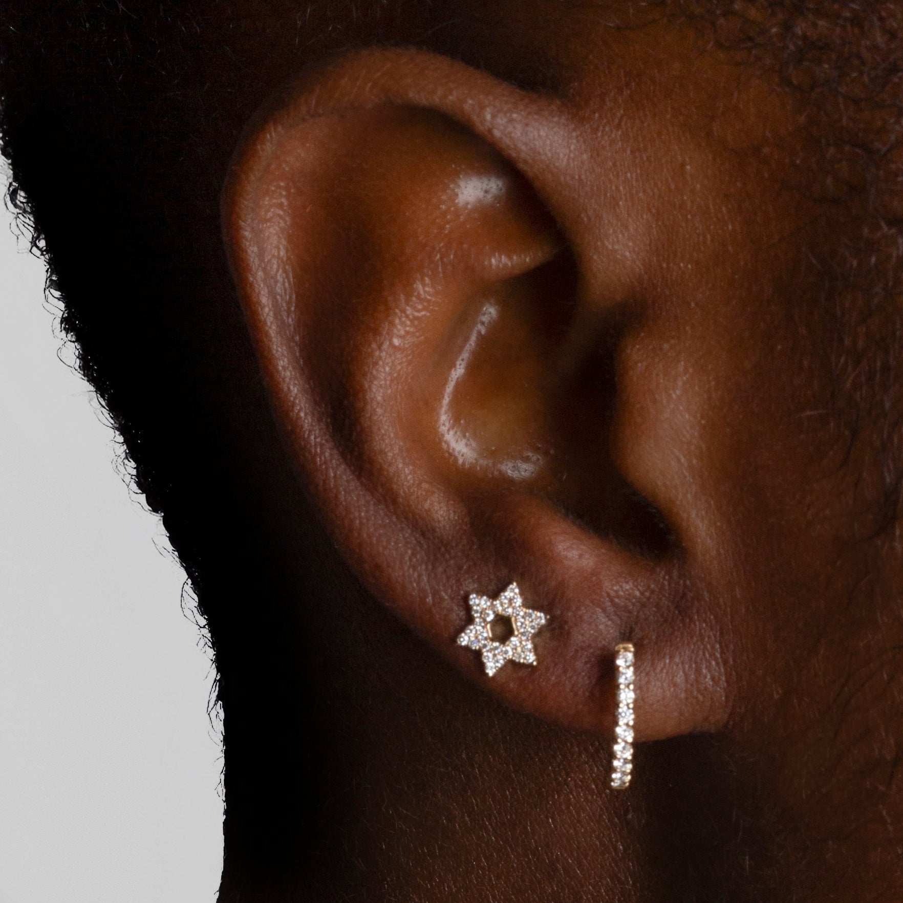Mini Token Pave Star of David Studs
