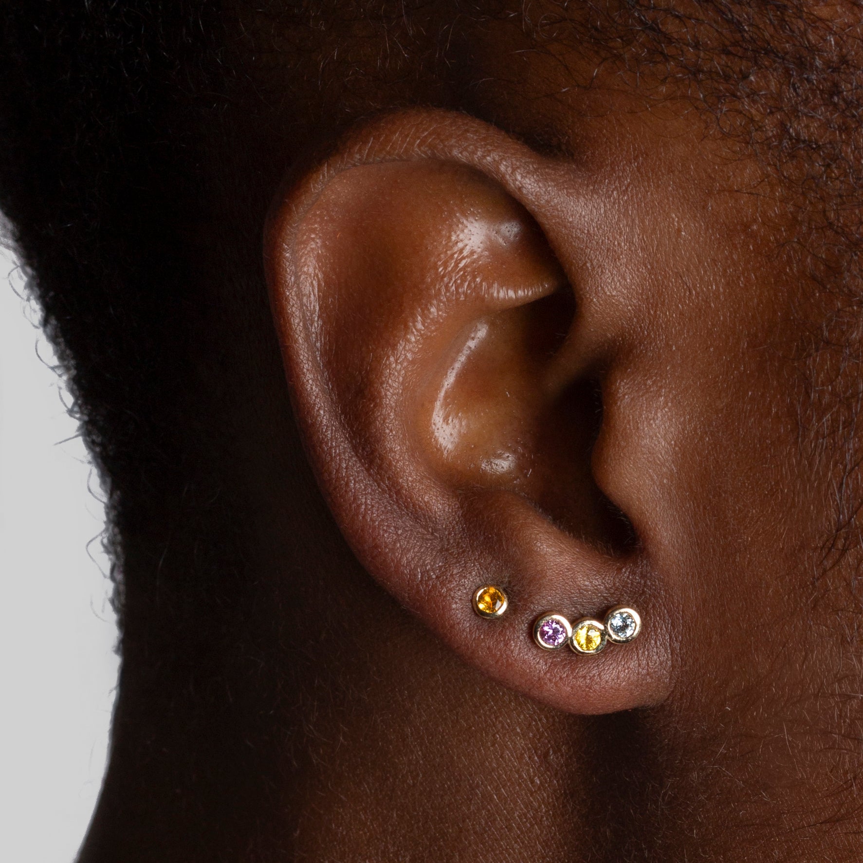 Margot Gemstone Ear Crawler Studs