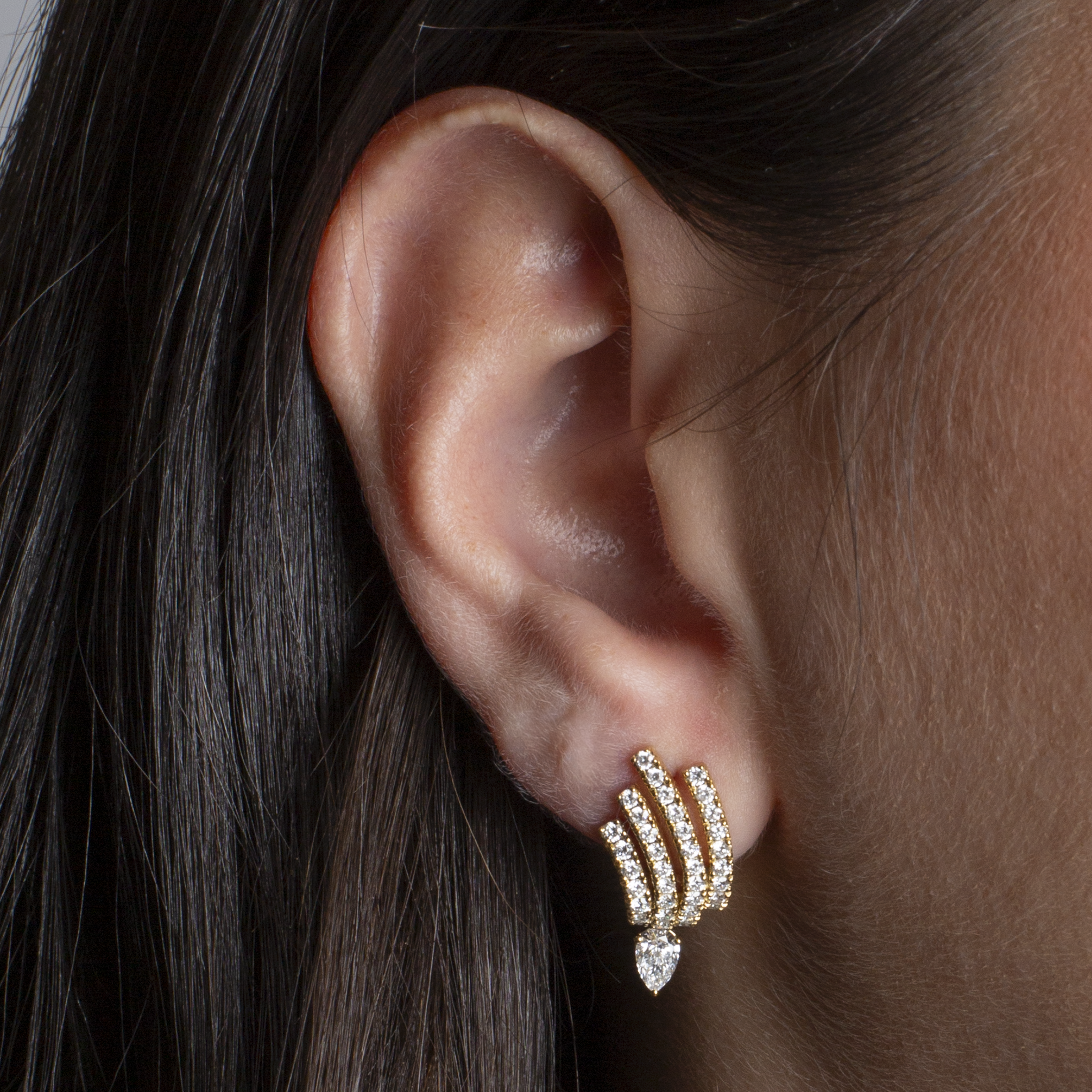 Astrid Pave Flare Drop Earrings