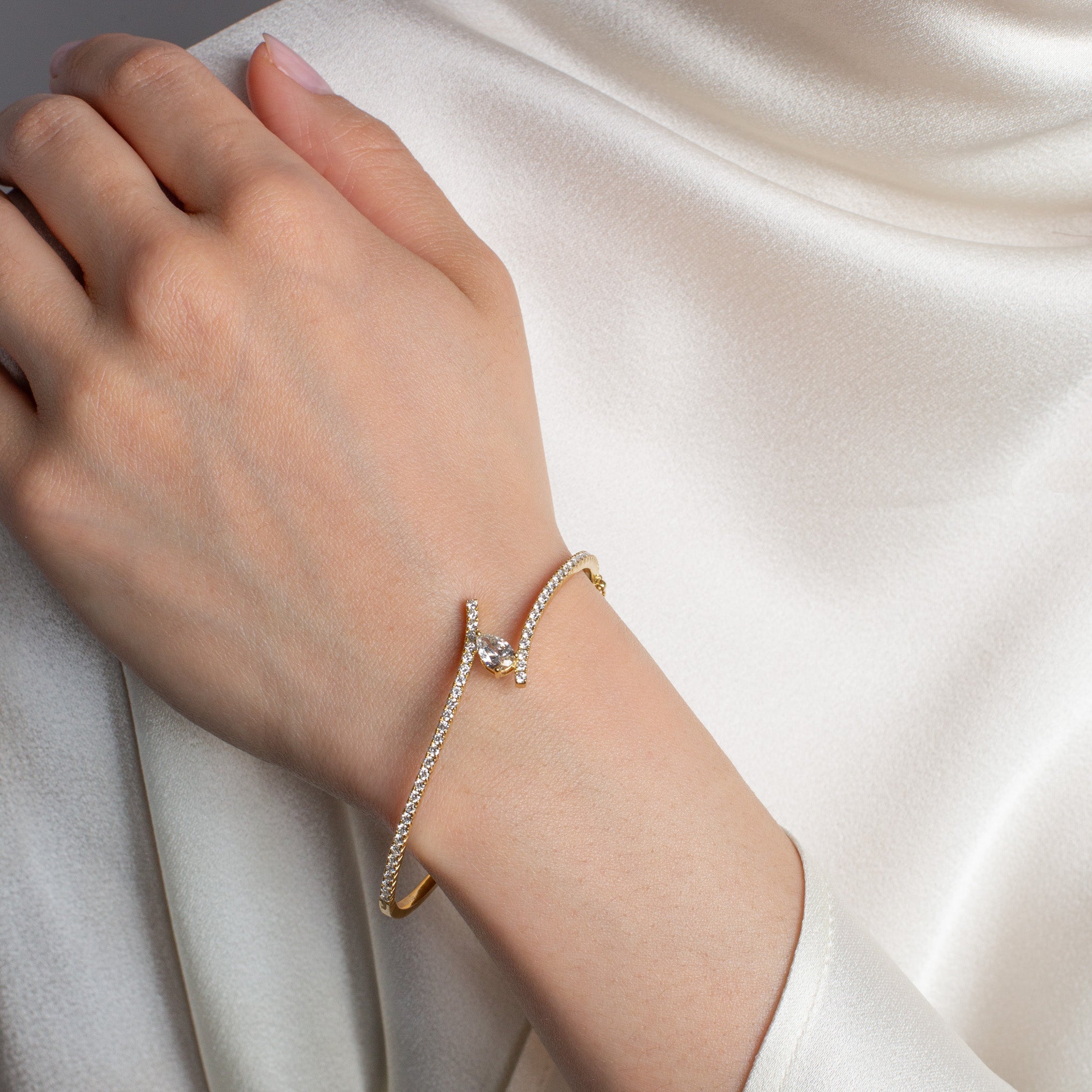 Astrid Pave Flare Bangle