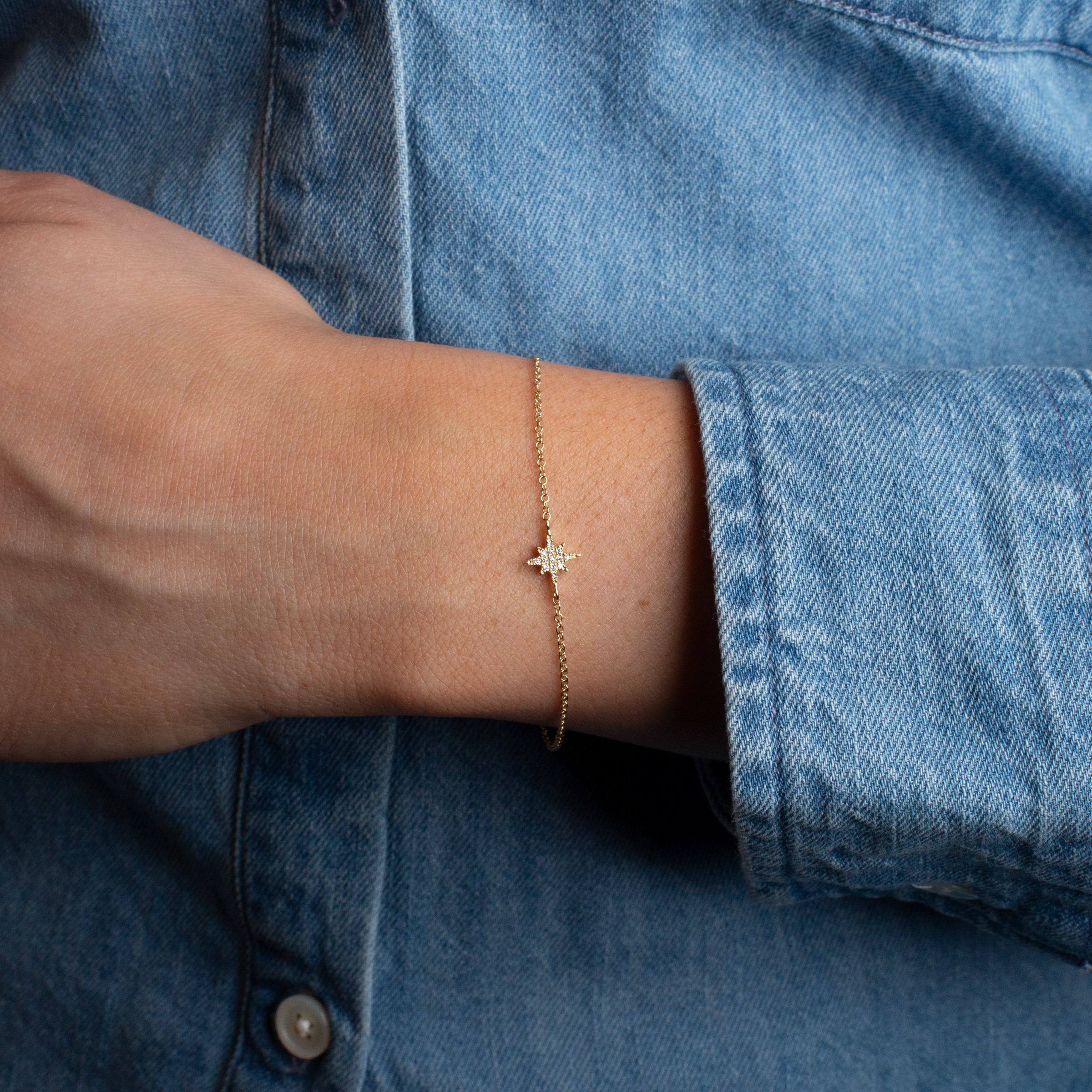 Mini Token Pave North Star Bracelet