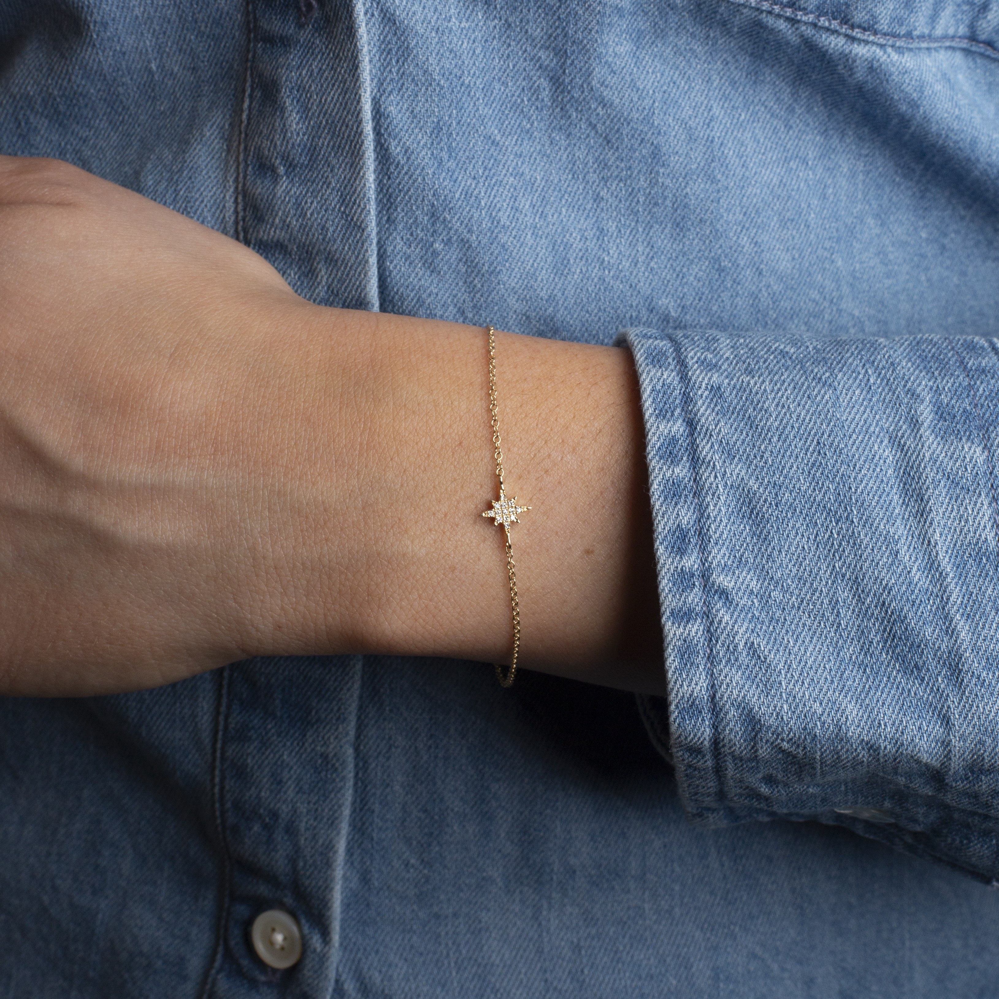 Mini Token Pave North Star Bracelet