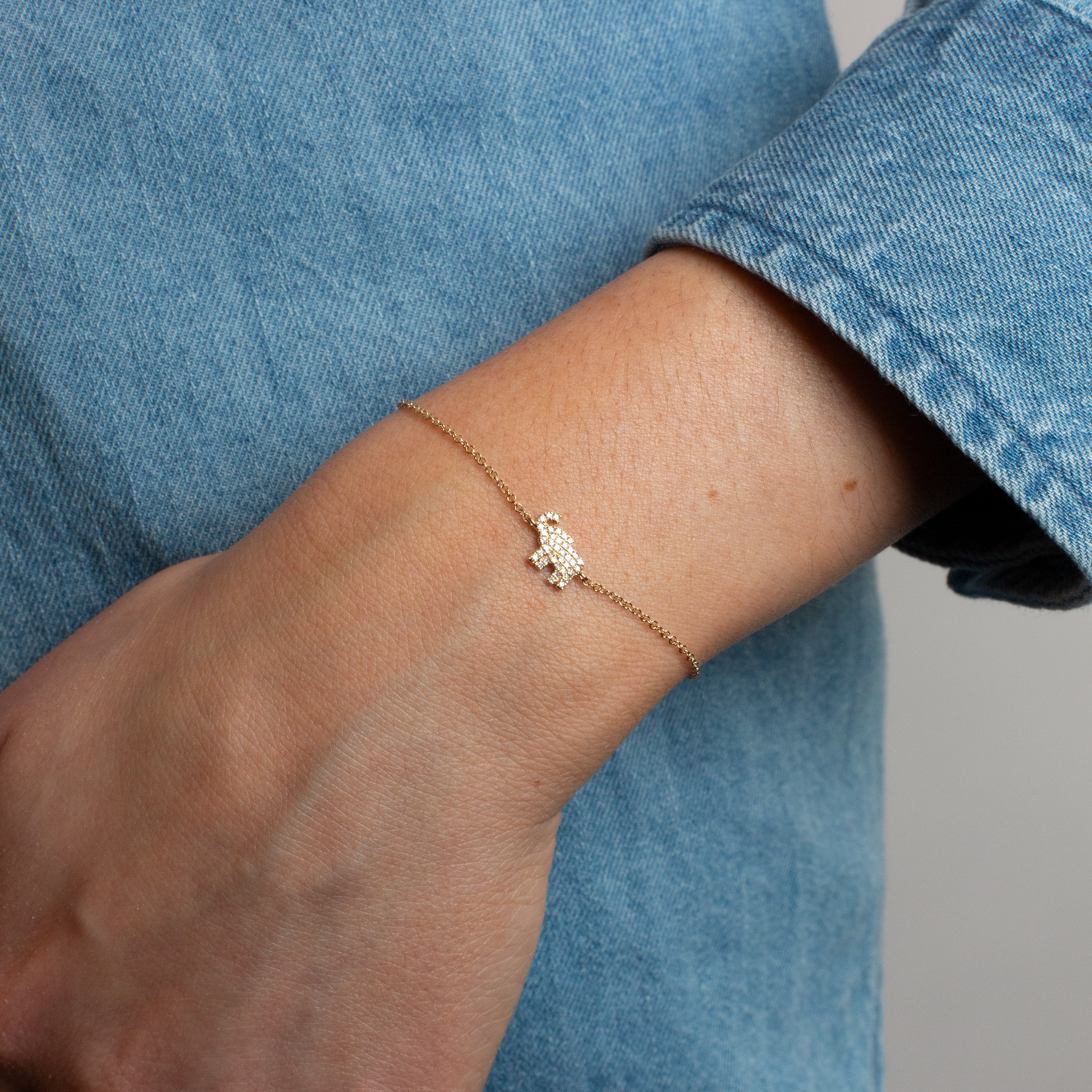 Mini Token Pave Elephant Bracelet