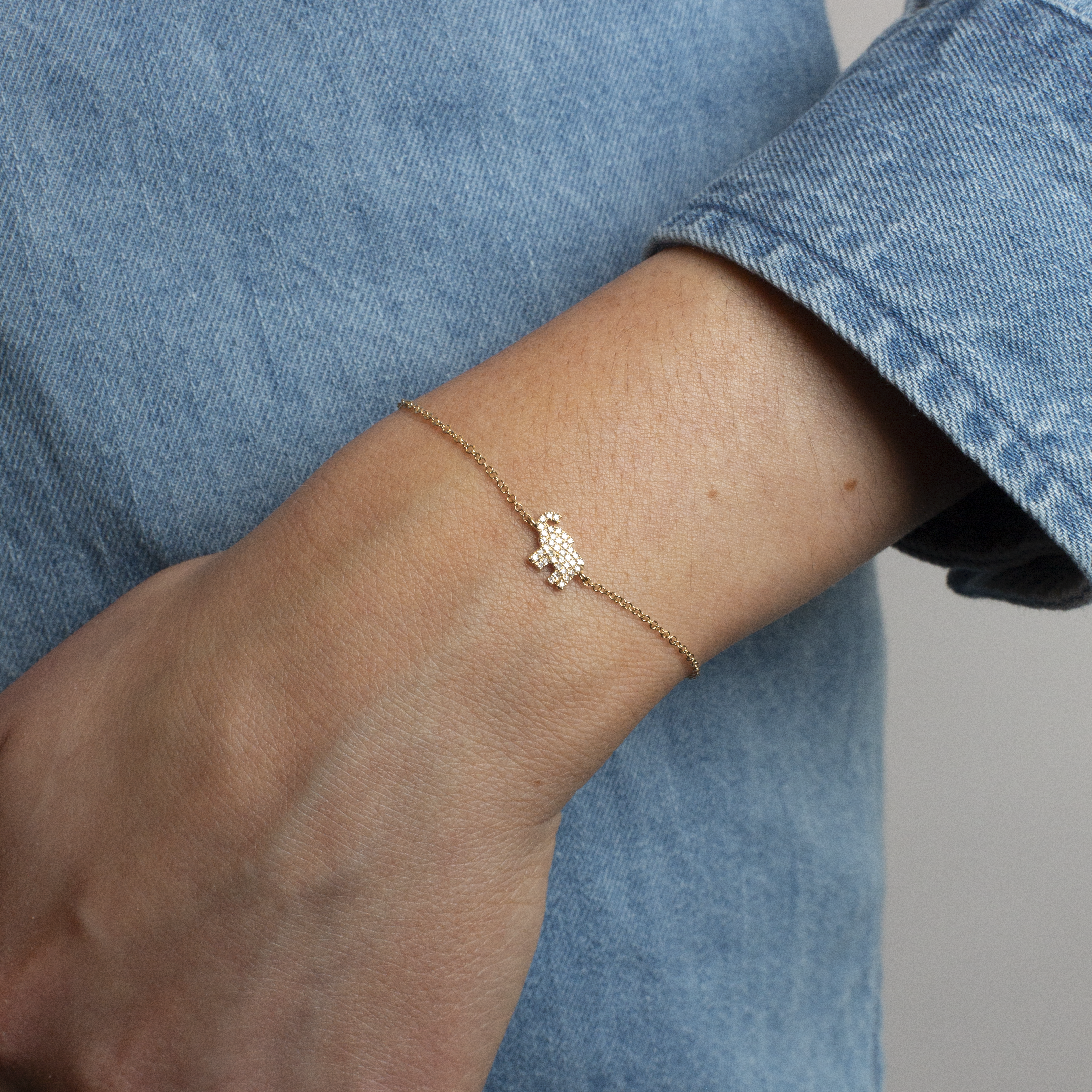 Mini Token Pave Elephant Bracelet