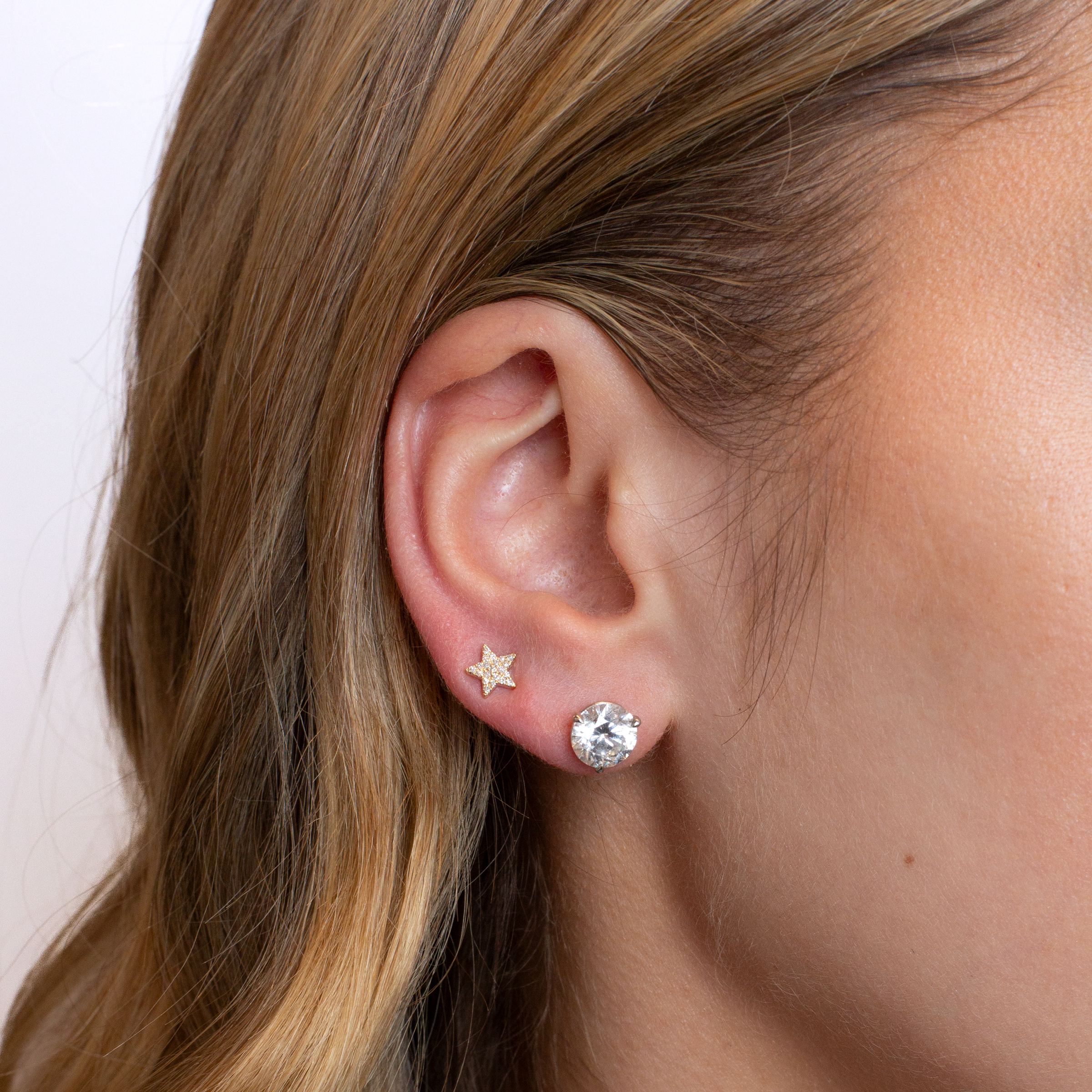 Mini Token Pave Star Studs