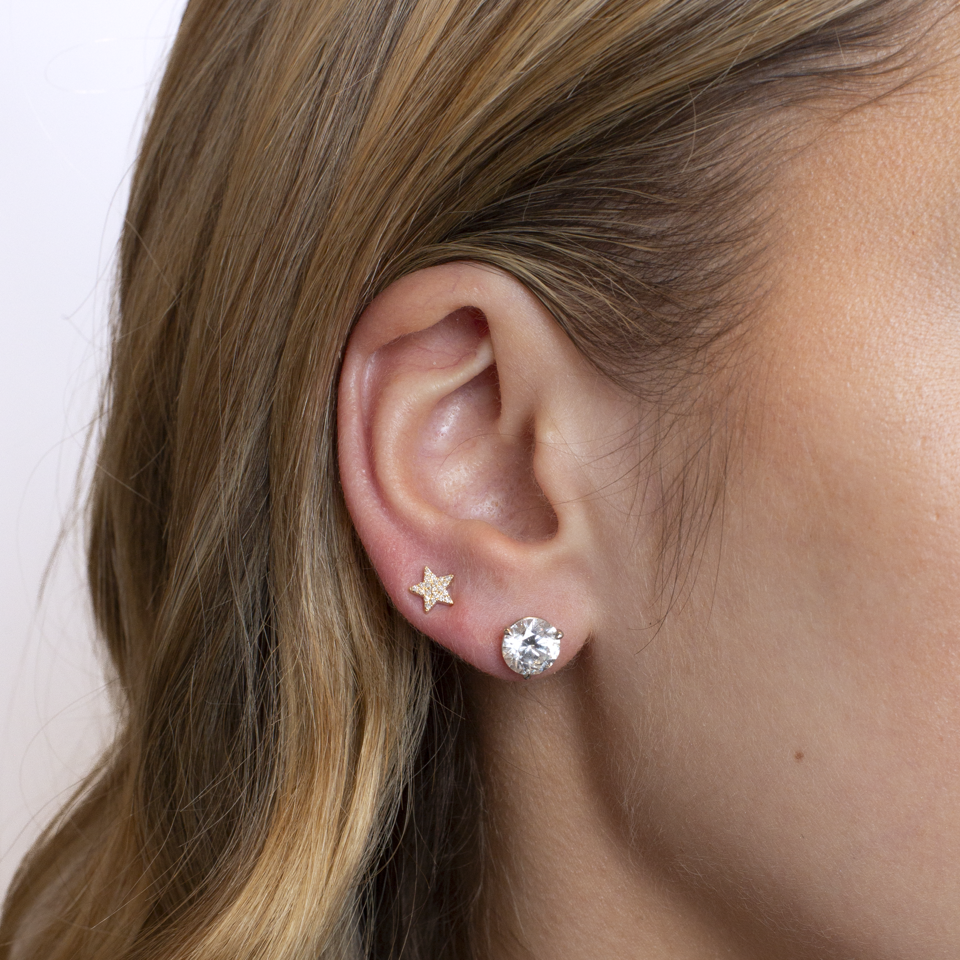Mini Token Pave Star Studs