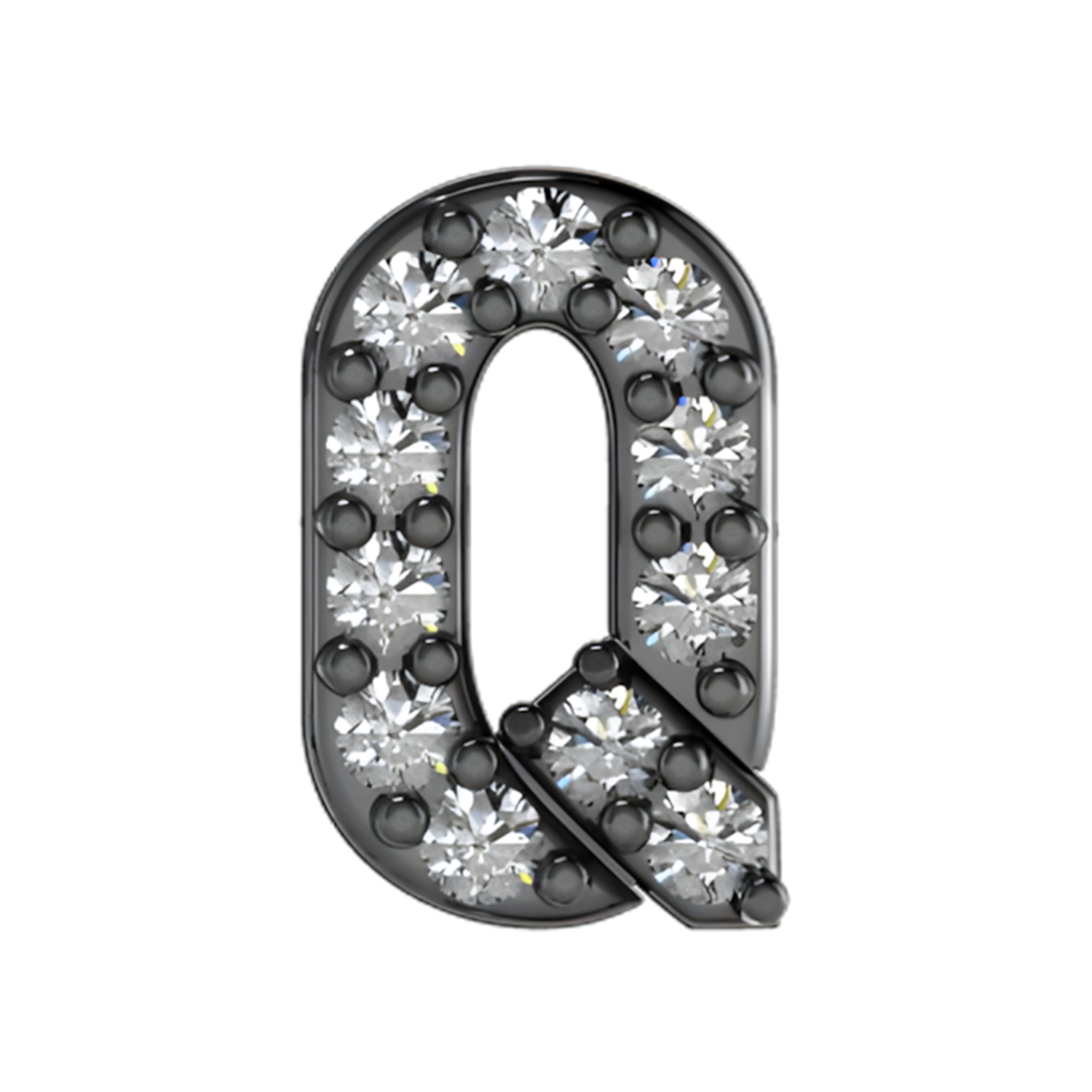 Slider Pave Letter Q Charm