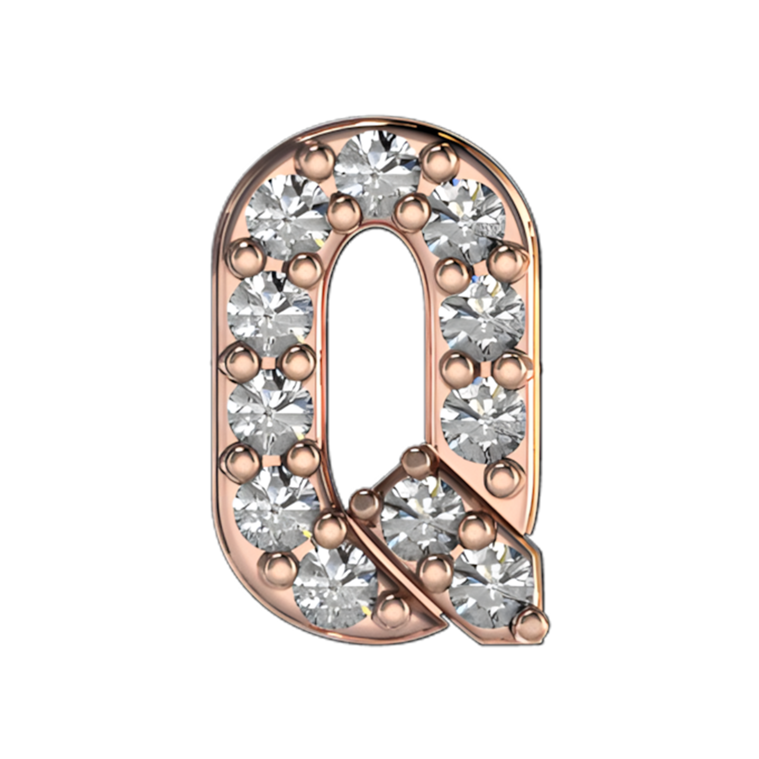 Slider Pave Letter Q Charm