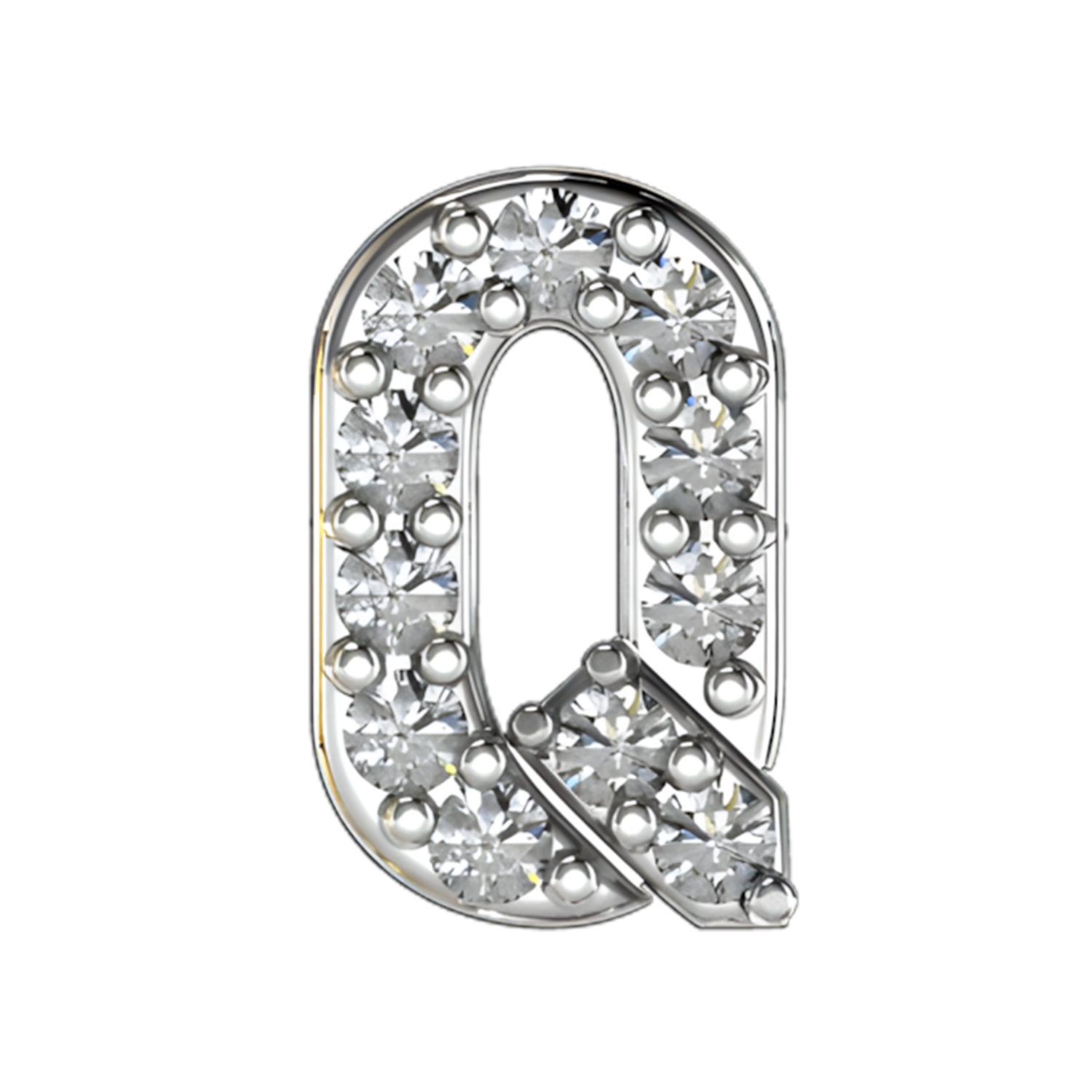 Slider Pave Letter Q Charm