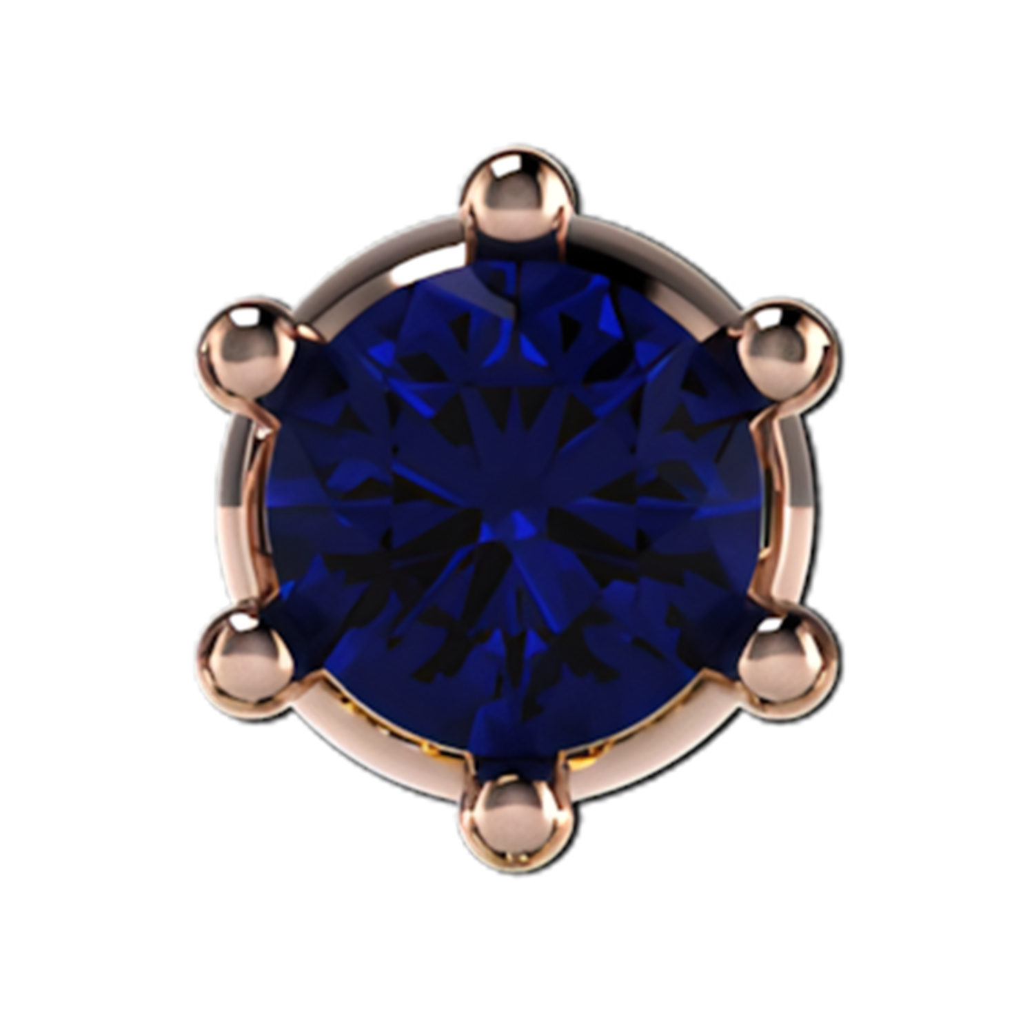 Slider Single Gemstone 18K Rose Gold Blue Sapphire