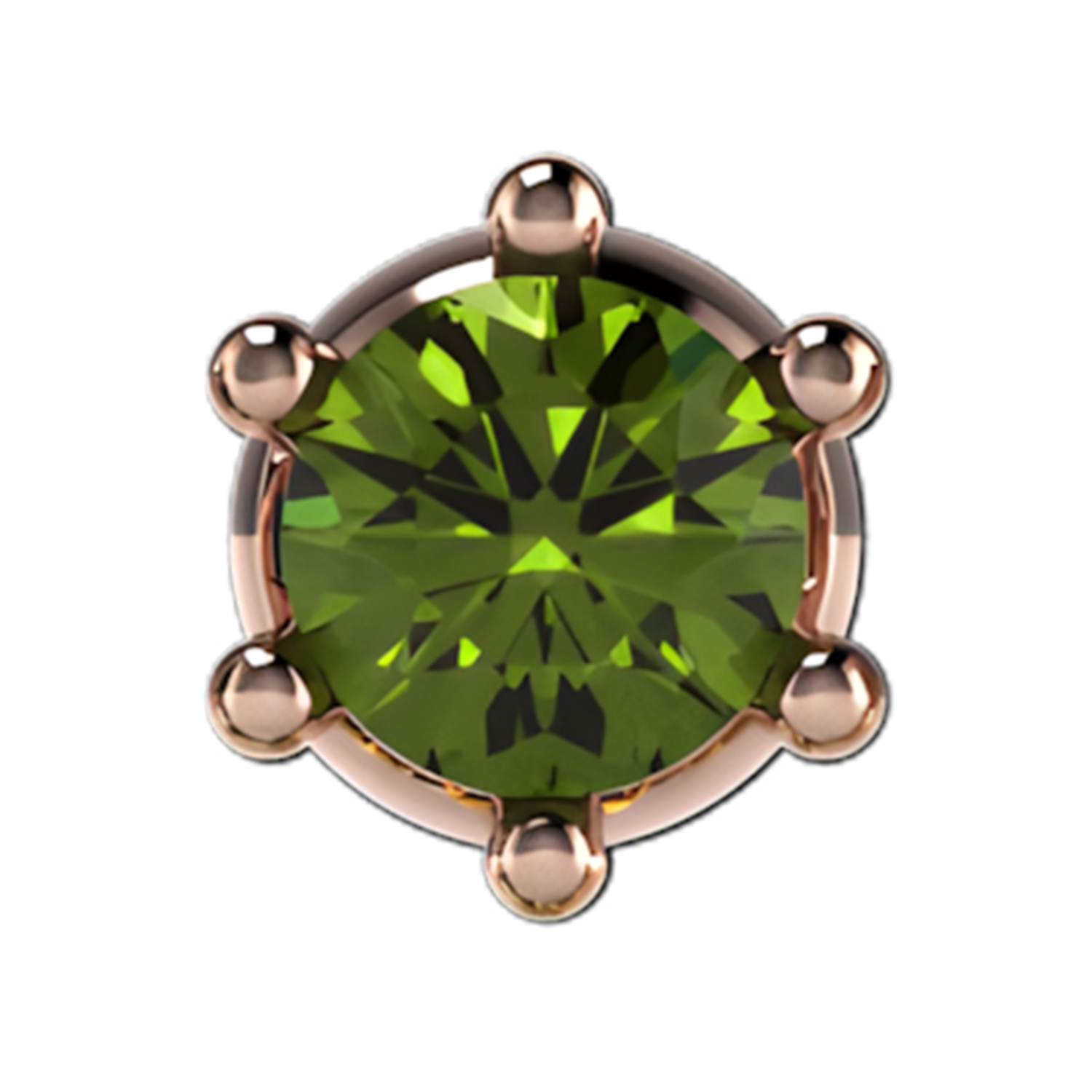 Slider Single Gemstone 18K Rose Gold Green Tsavorite