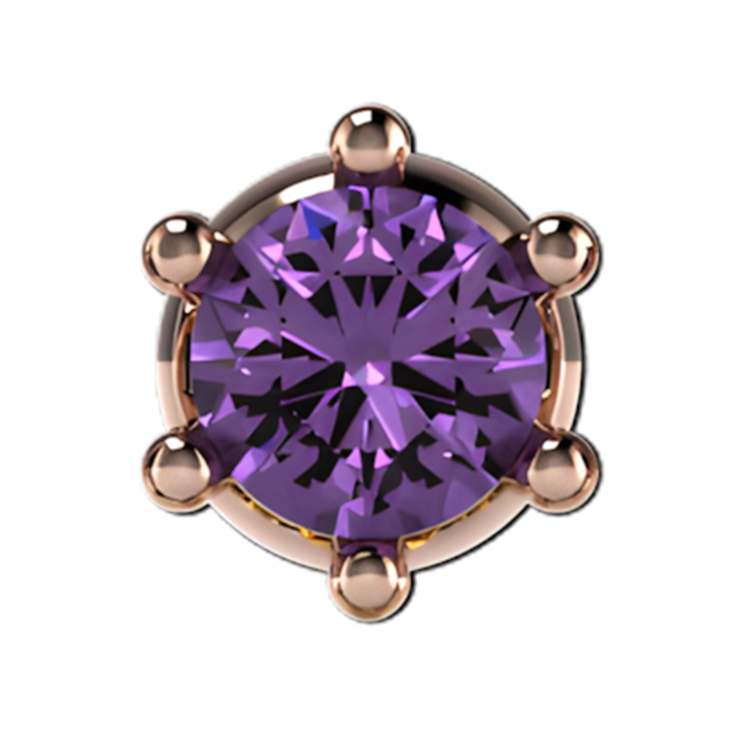 Slider Single Gemstone 18K Rose Gold Purple Sapphire