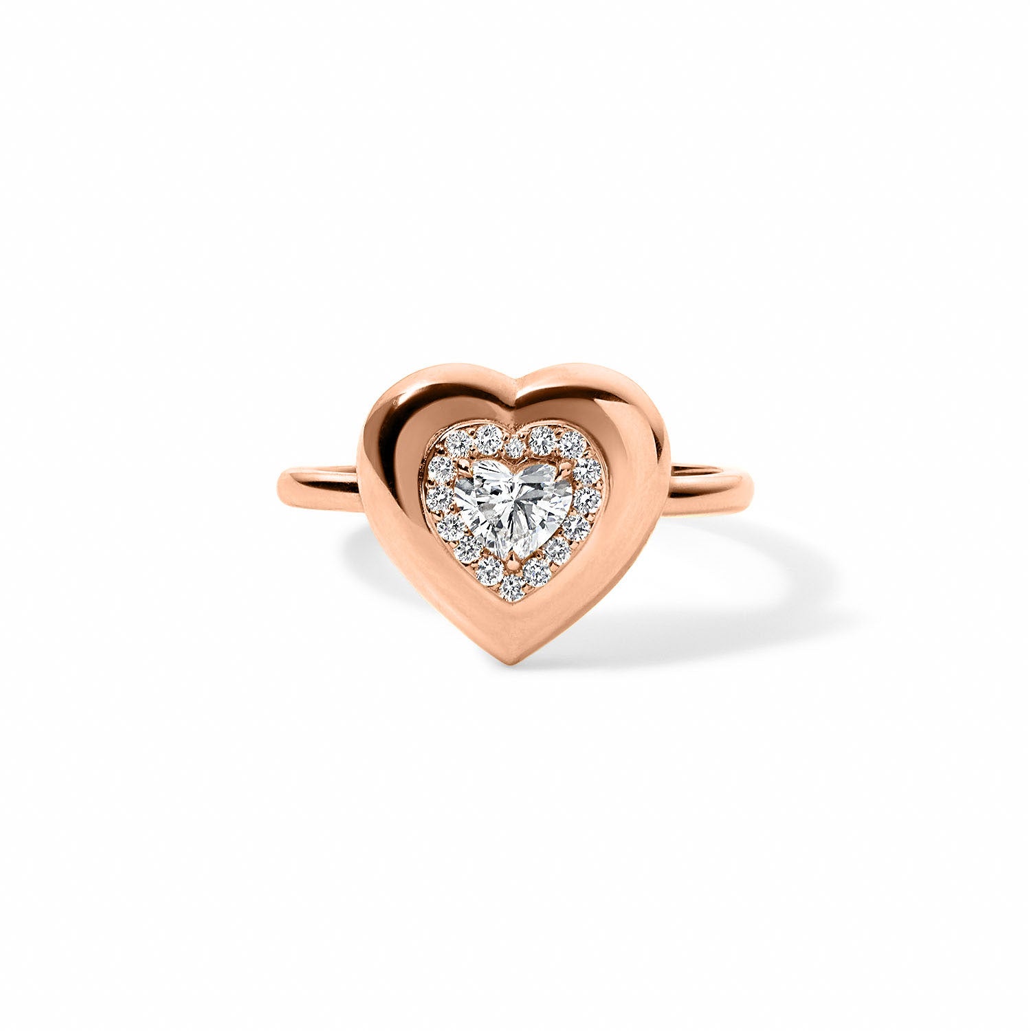 Mini Diamond Heart Button Ring