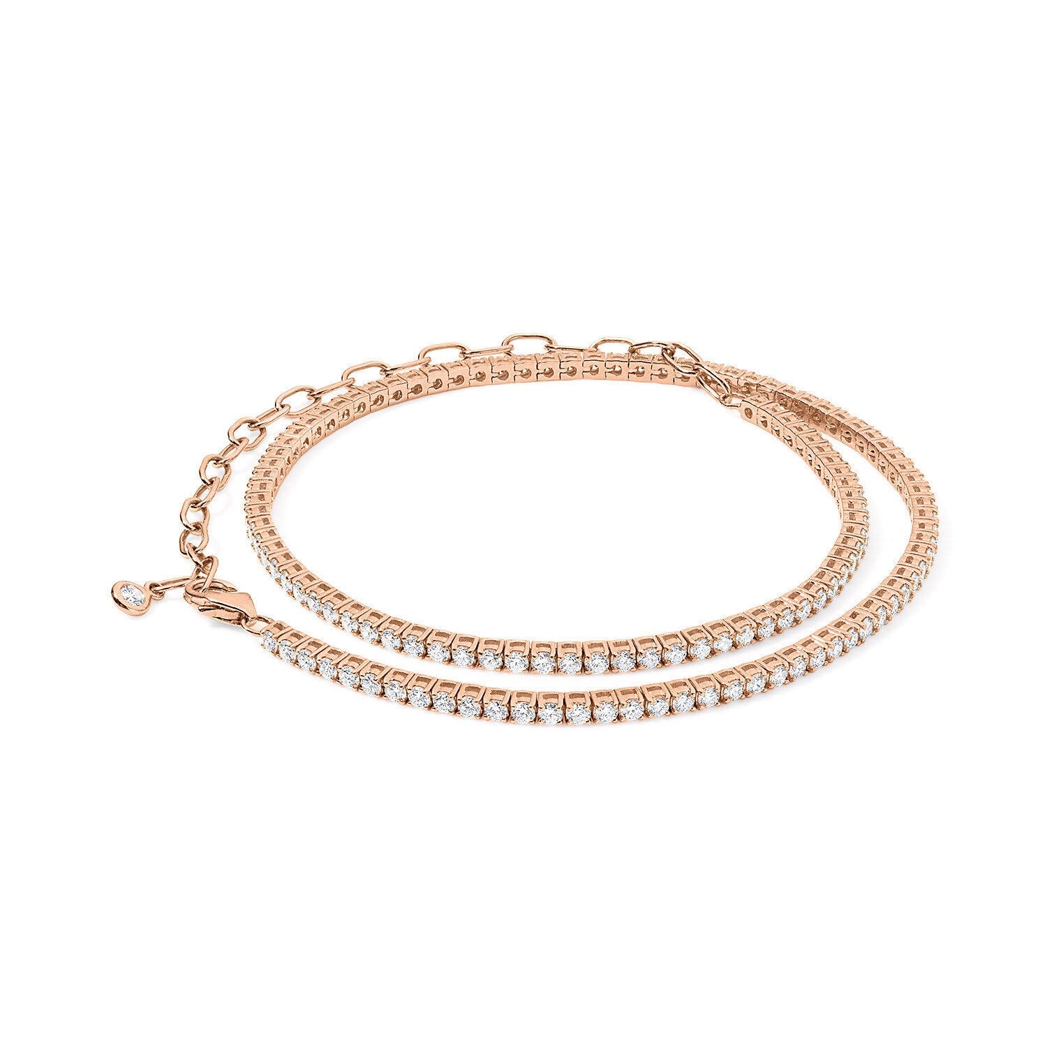 Diamond Tennis Choker in Rose Gold