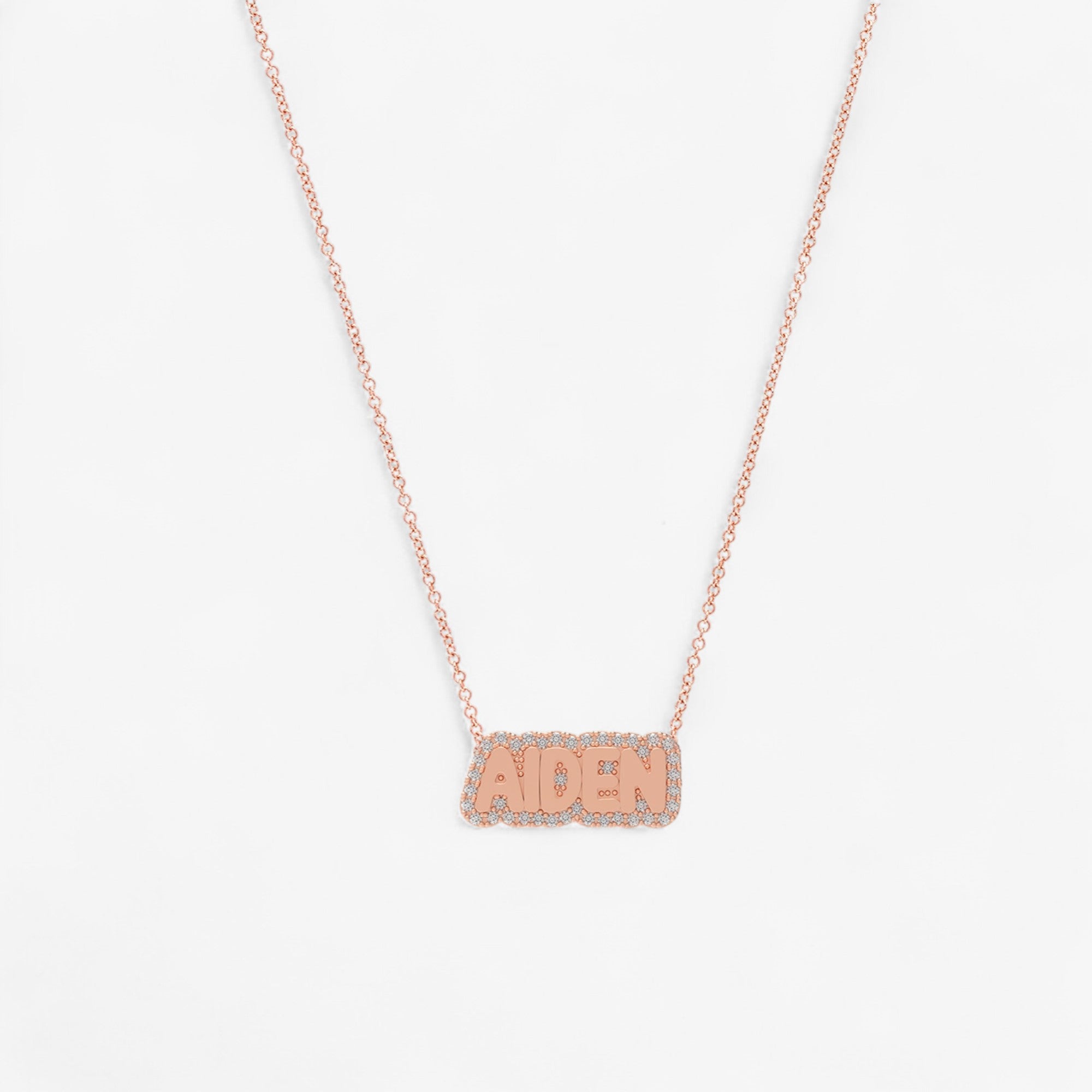 Extra Small Bubble with Pave Outline Necklace