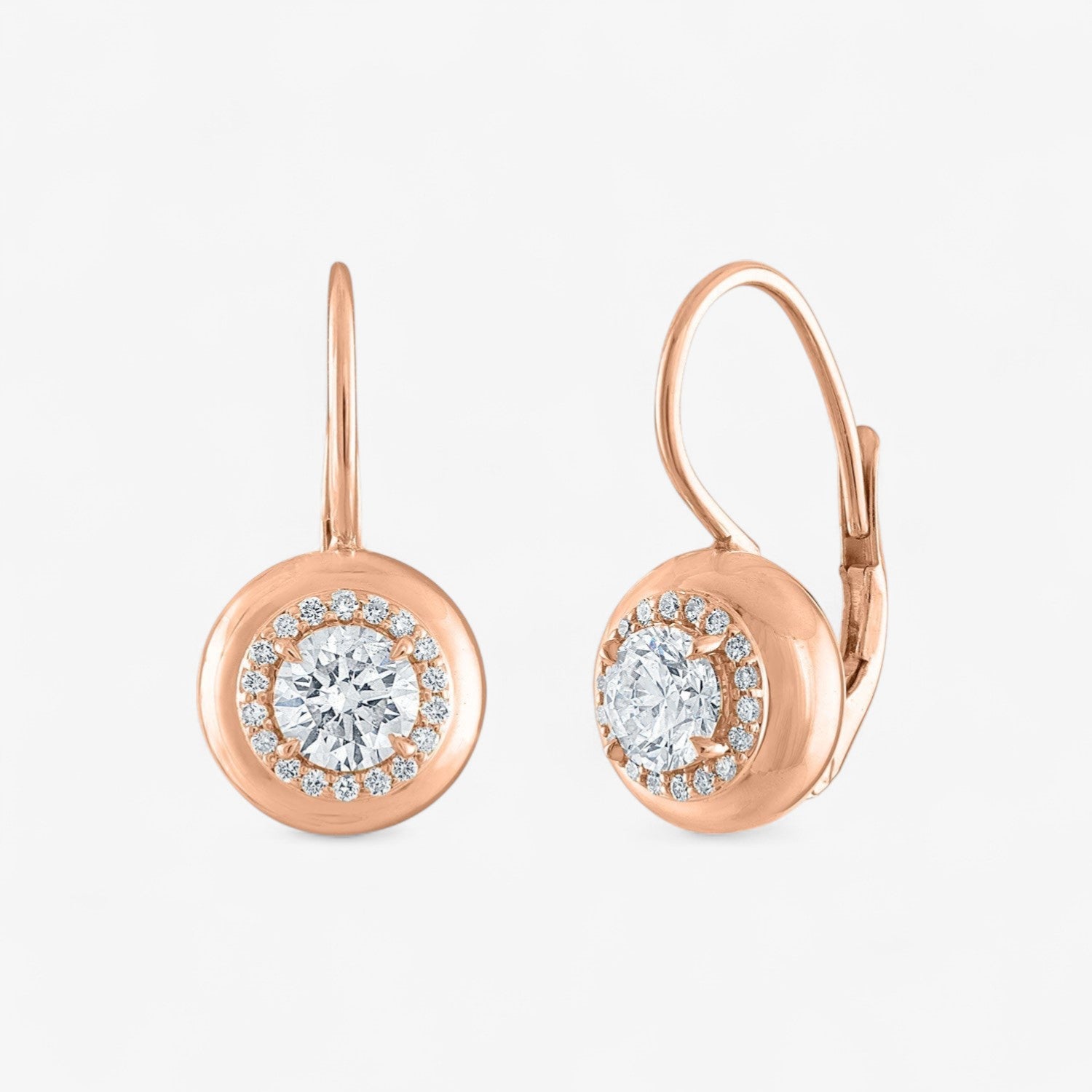 Petite Diamond Button Wire Earrings