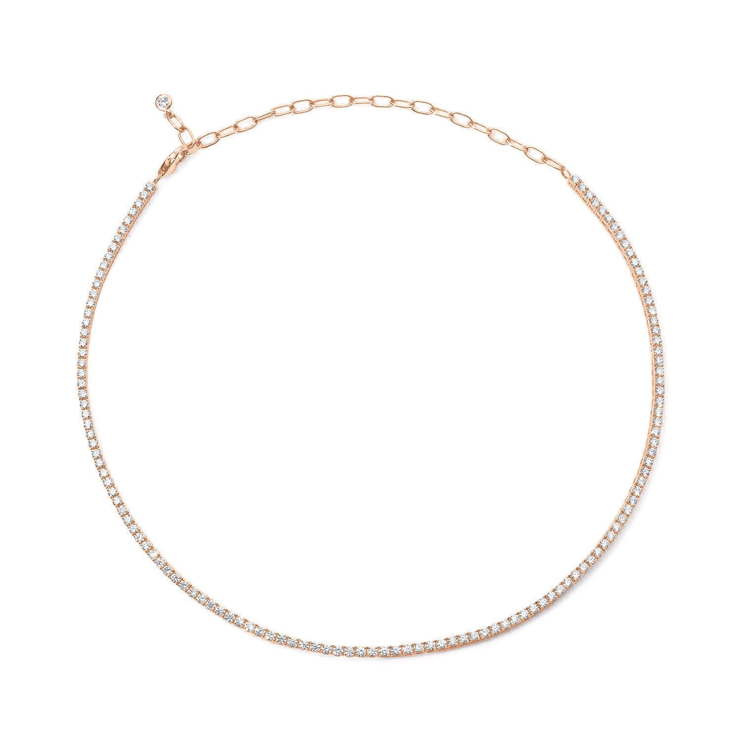 Diamond Tennis Choker in Rose Gold