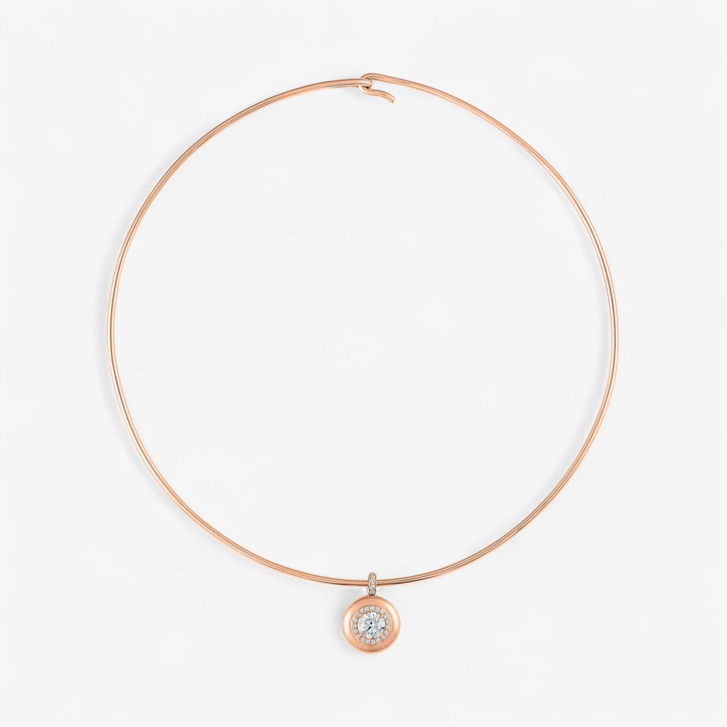 Mini Diamond Button Wire Necklace