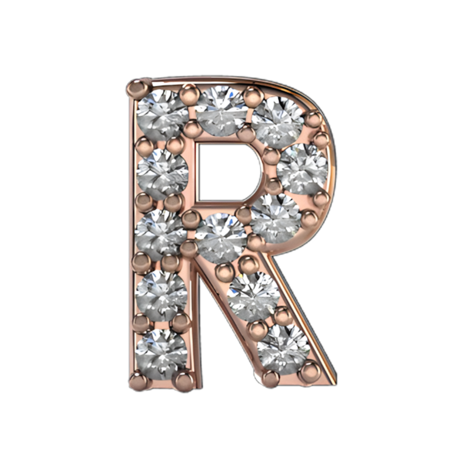 Slider Pave Letter R Charm