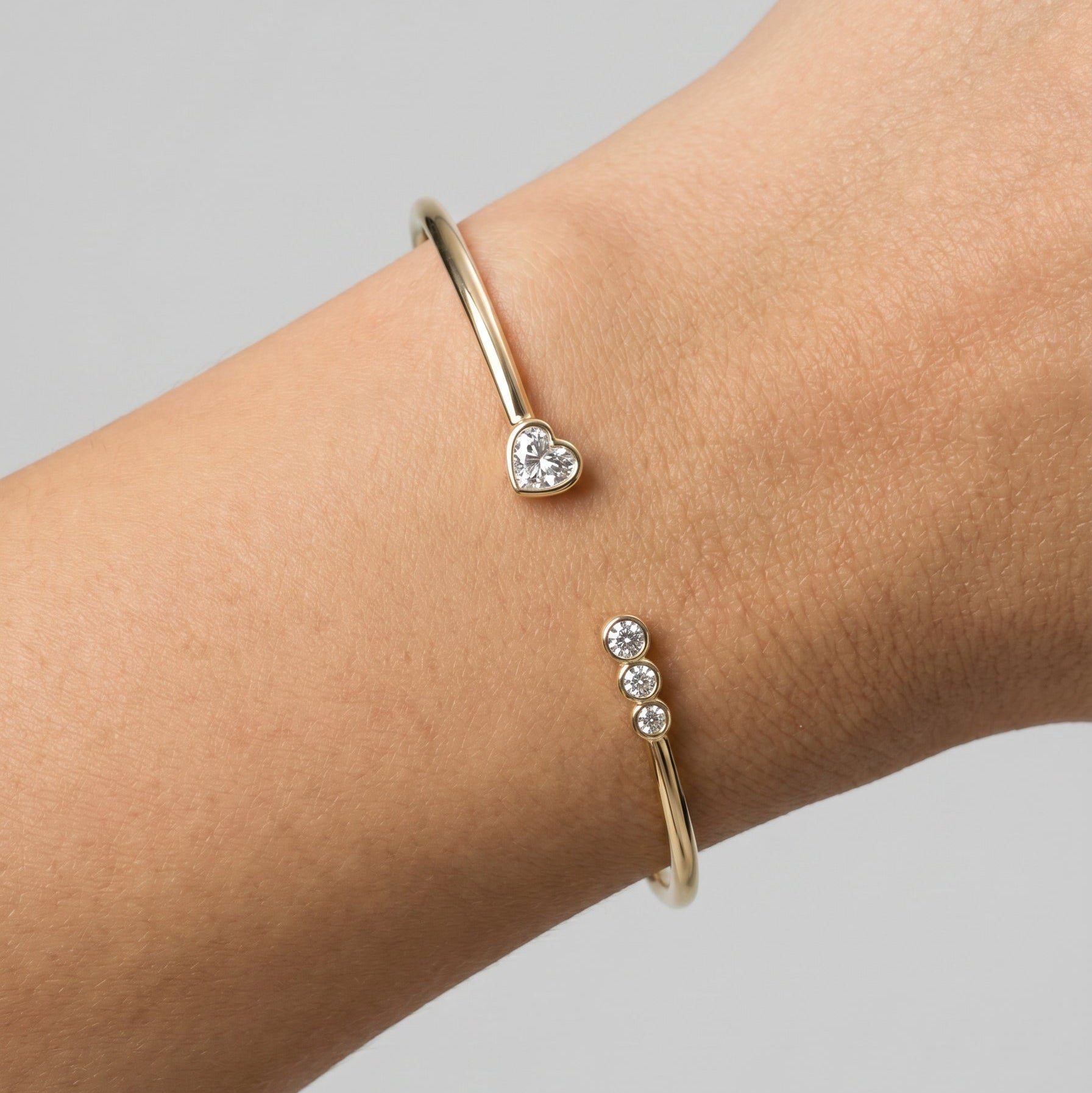 Undecided Heart and Round Diamond Flex Bangle