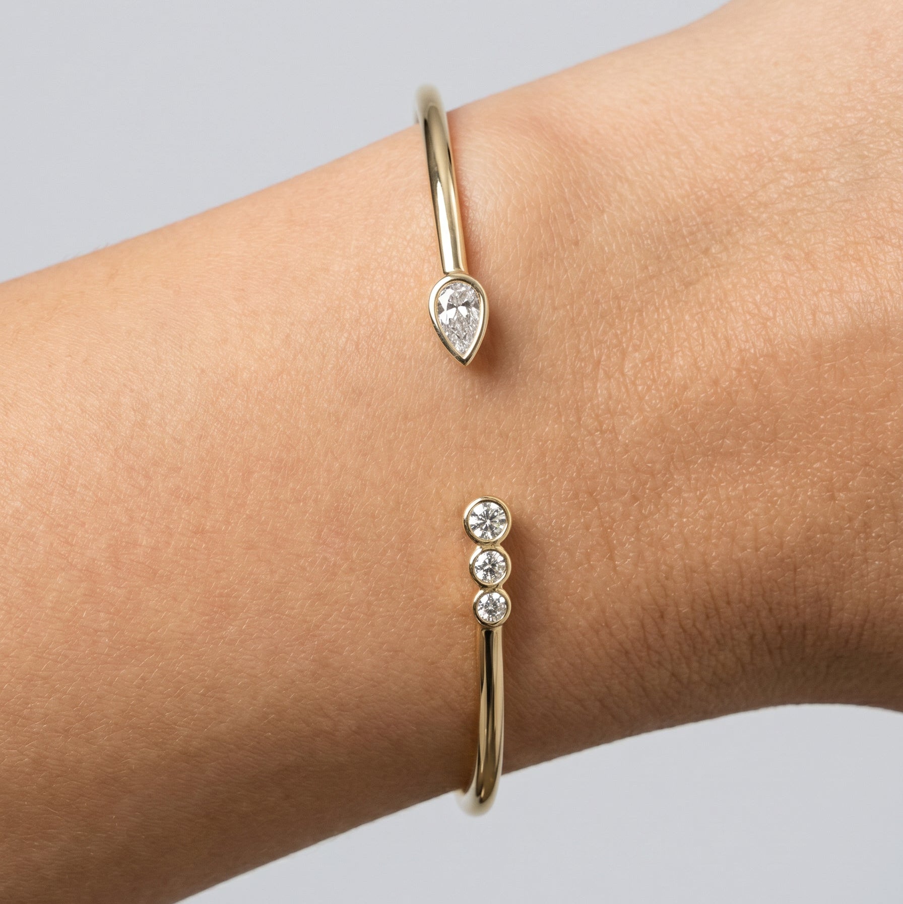 Undecided Pear and Round Diamond Flex Bangle