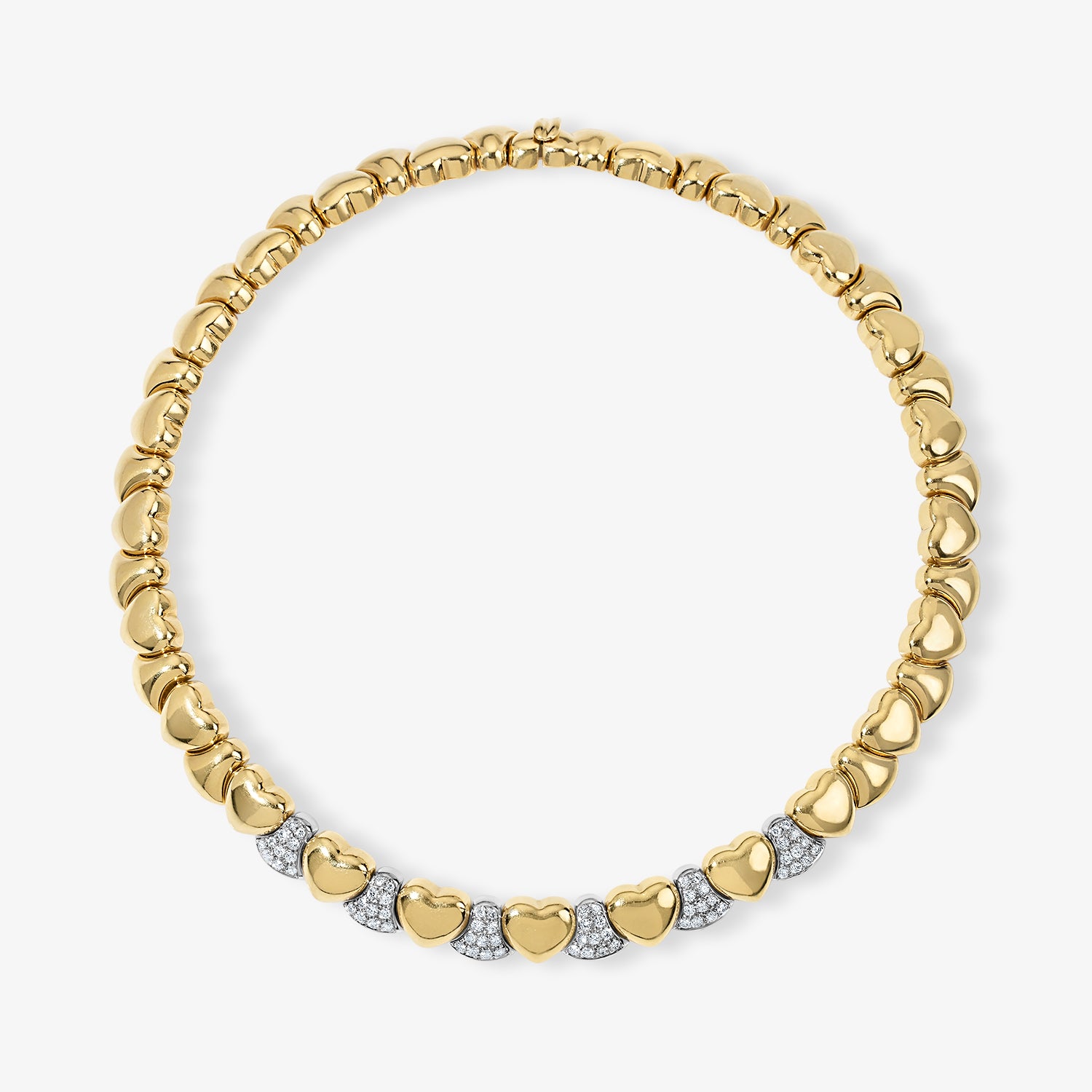 Gold Heart and Diamond Collar