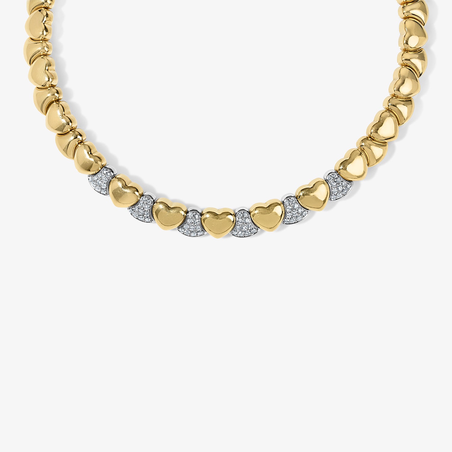 Gold Heart and Diamond Collar