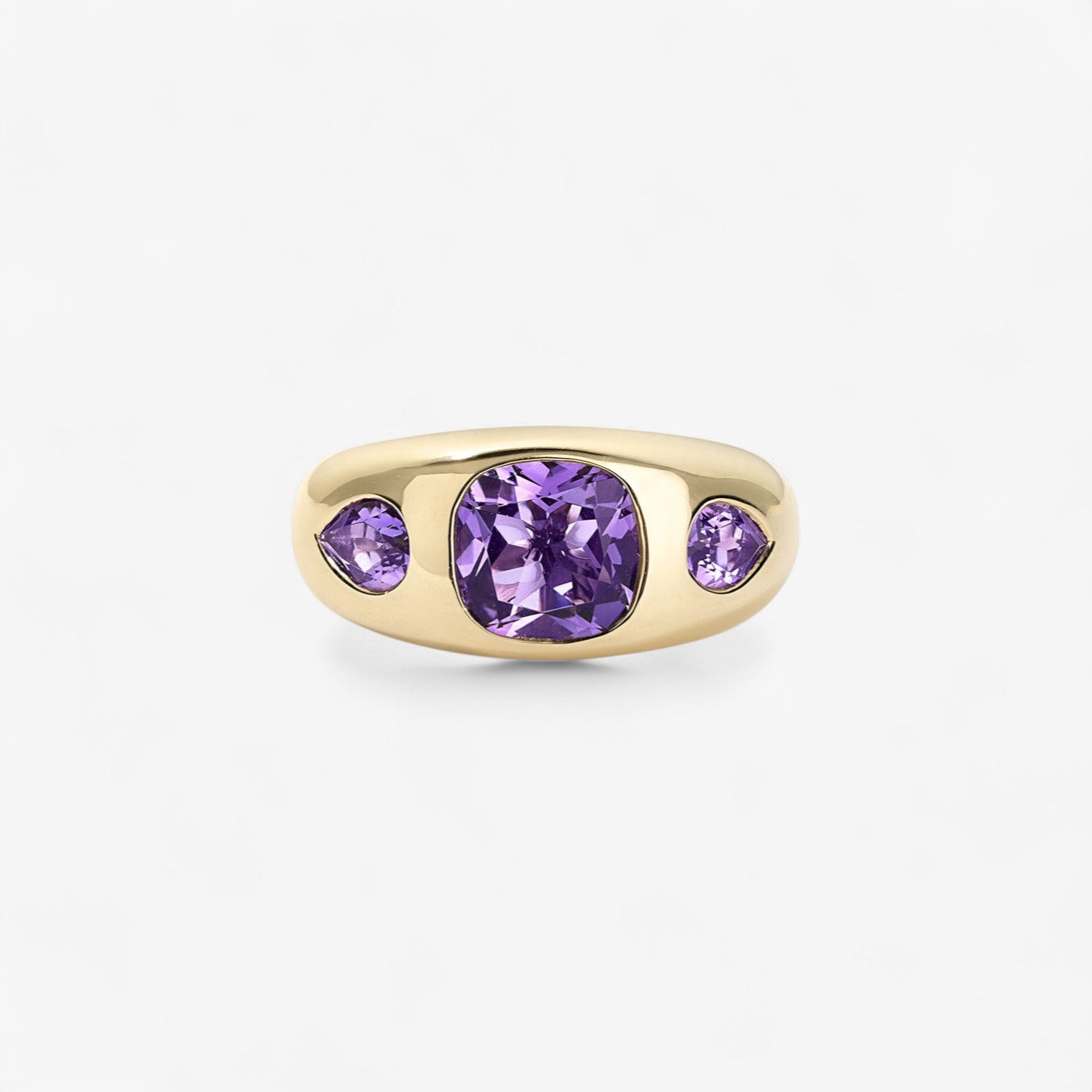 Gemma Amethyst Trio Ring