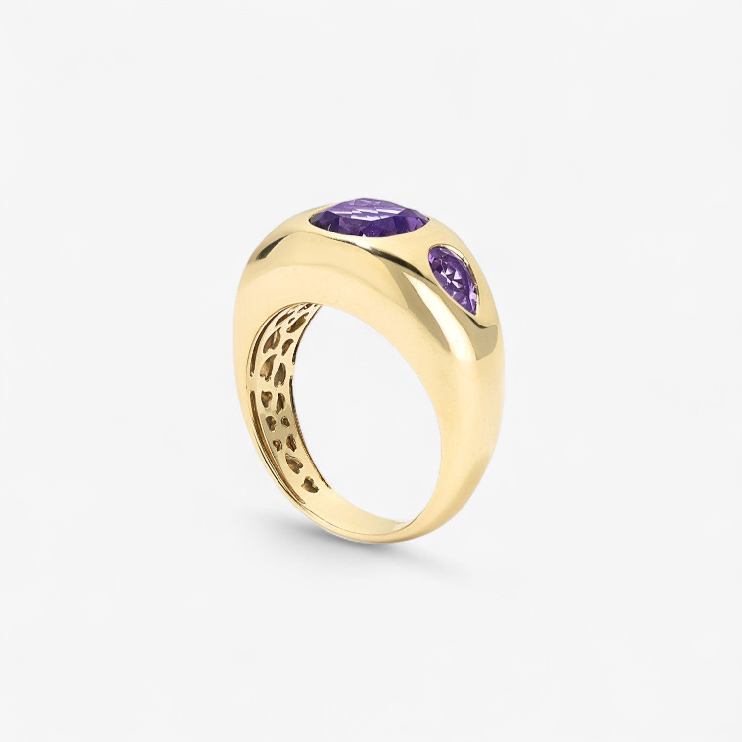 Gemma Amethyst Trio Ring