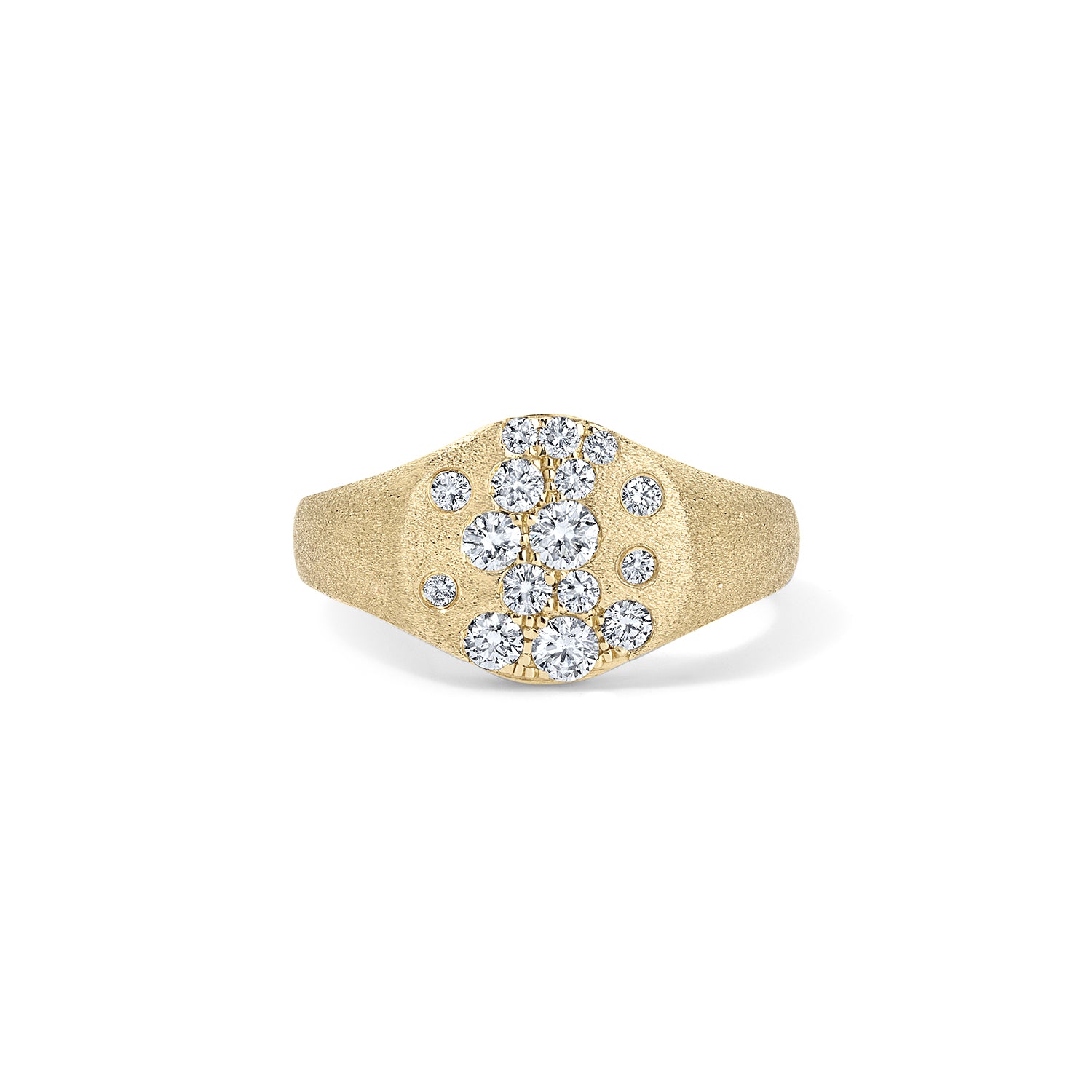 Scattered Diamond Pinky Ring