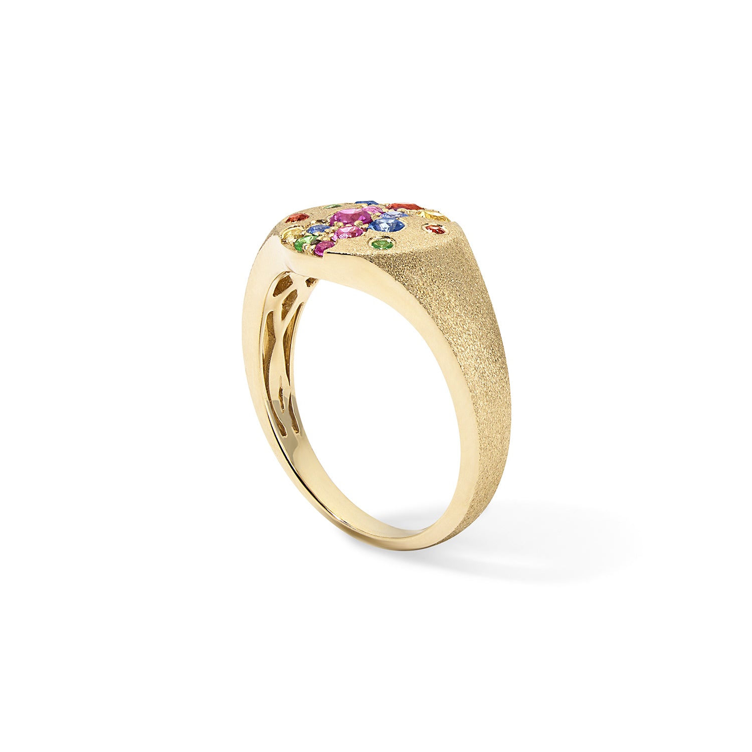 Scattered Rainbow Pinky Ring