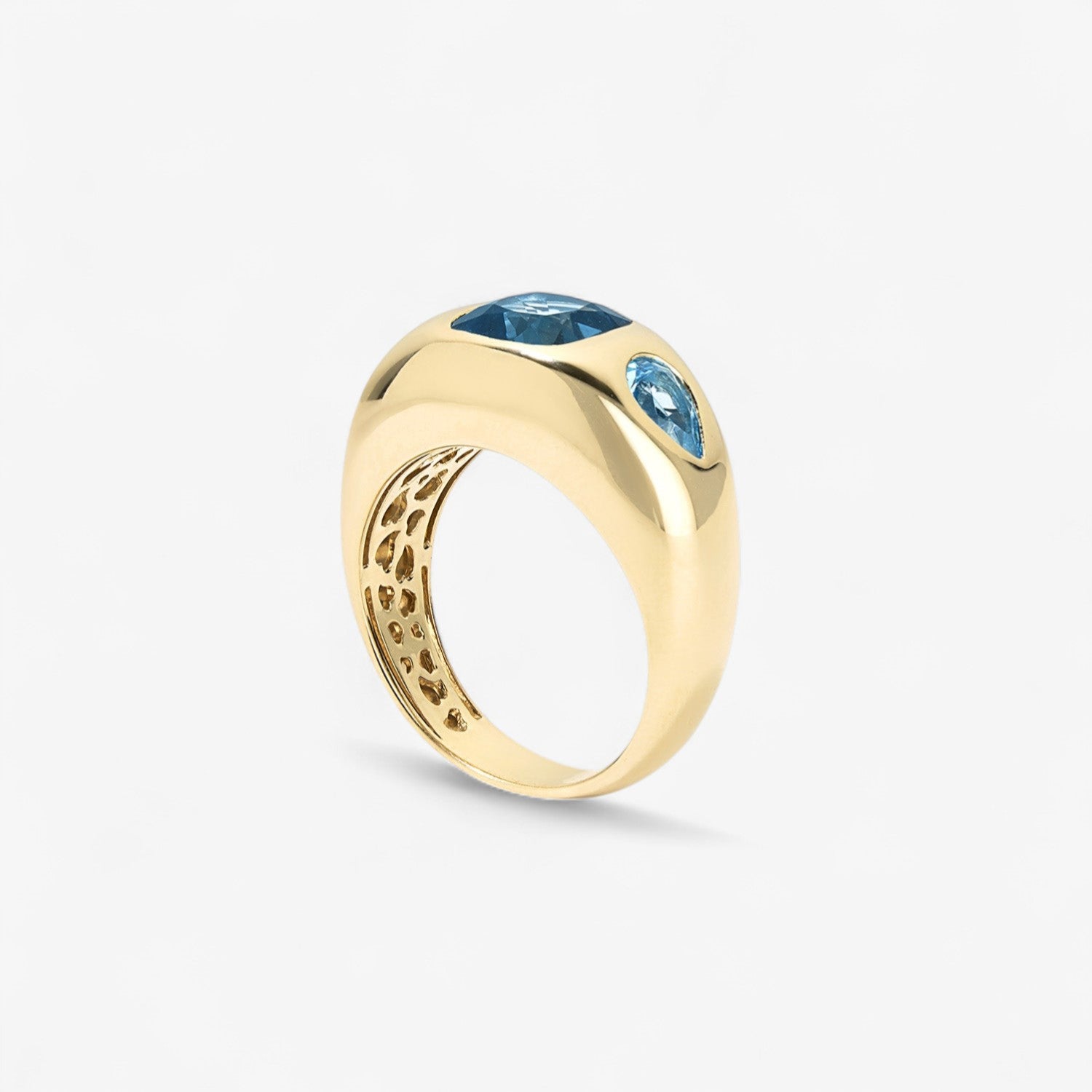 Gemma Blue Topaz Trio Ring