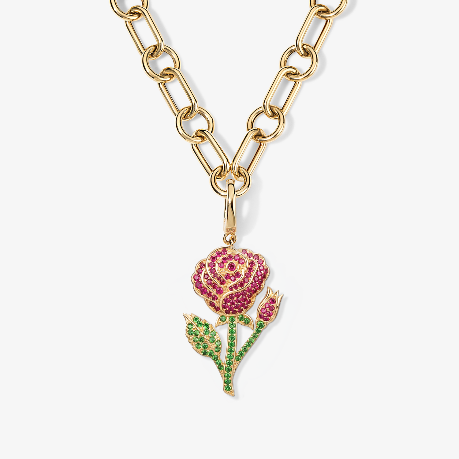 Large Token Rose Birth Flower Charm