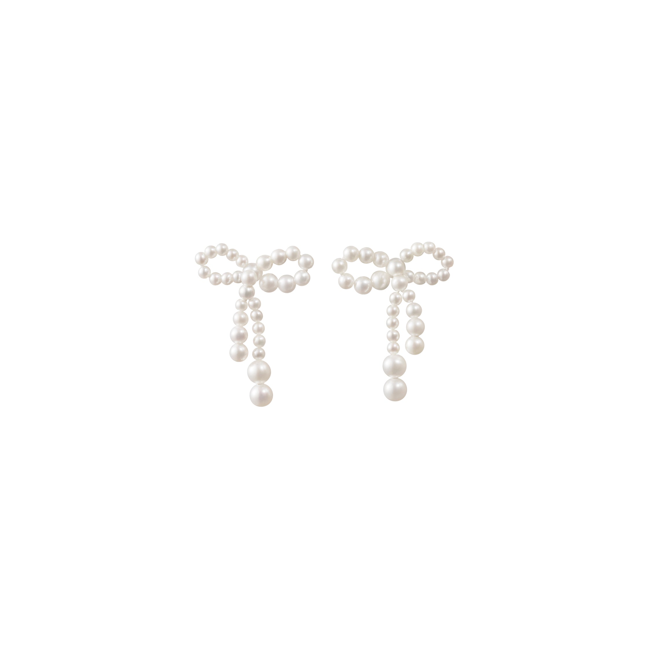 Bow and Pearl Conversation Heart Earrings