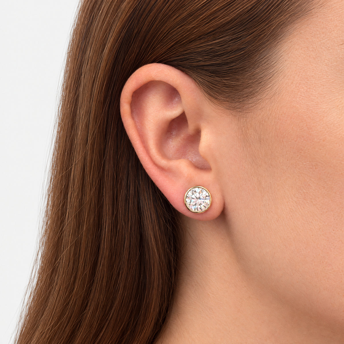 Lab Grown Diamond Round Bezel Studs