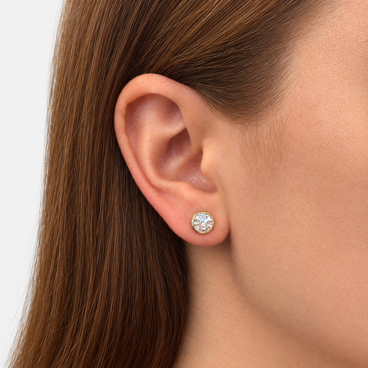 Lab Grown Diamond Round Bezel Studs