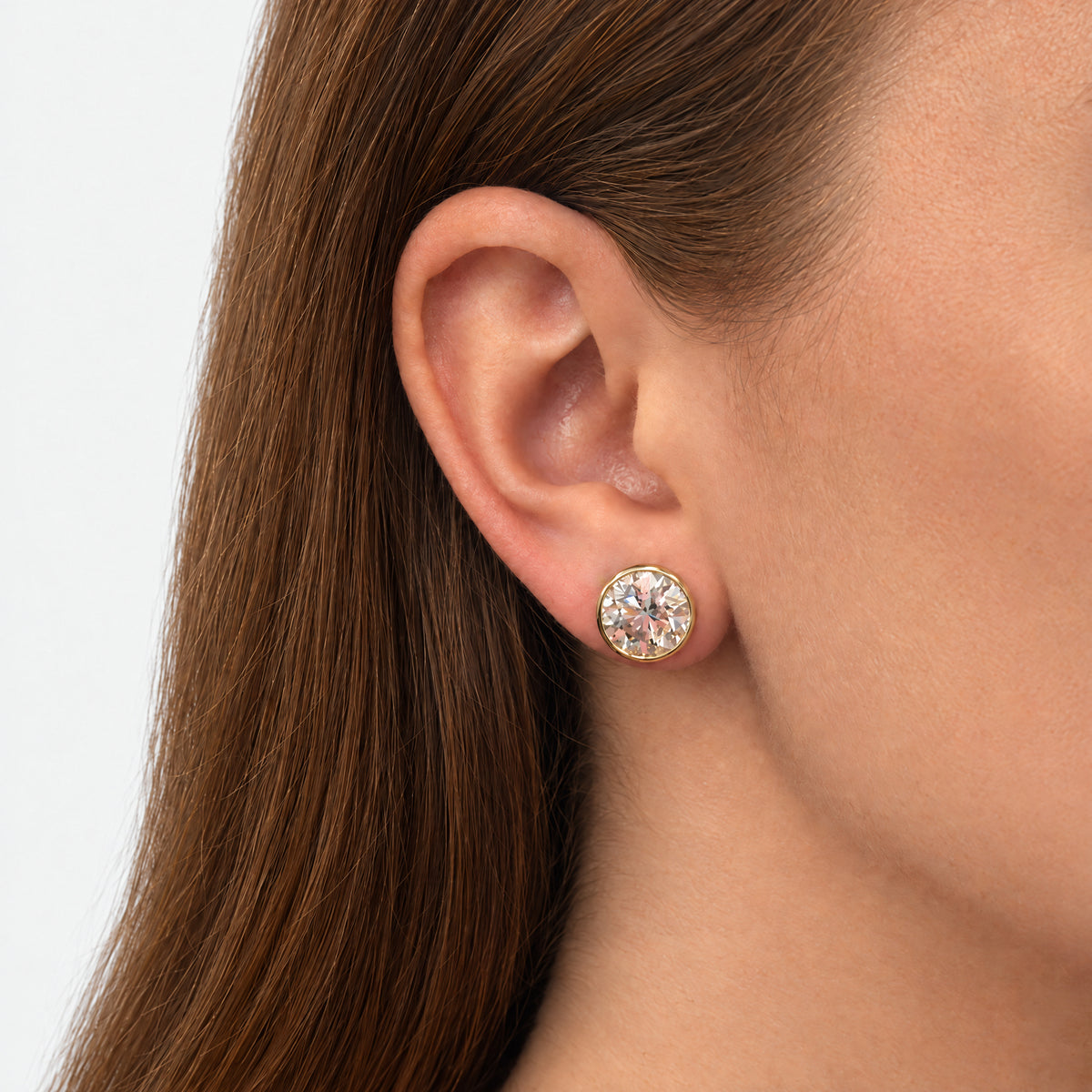 Lab Grown Diamond Round Bezel Studs