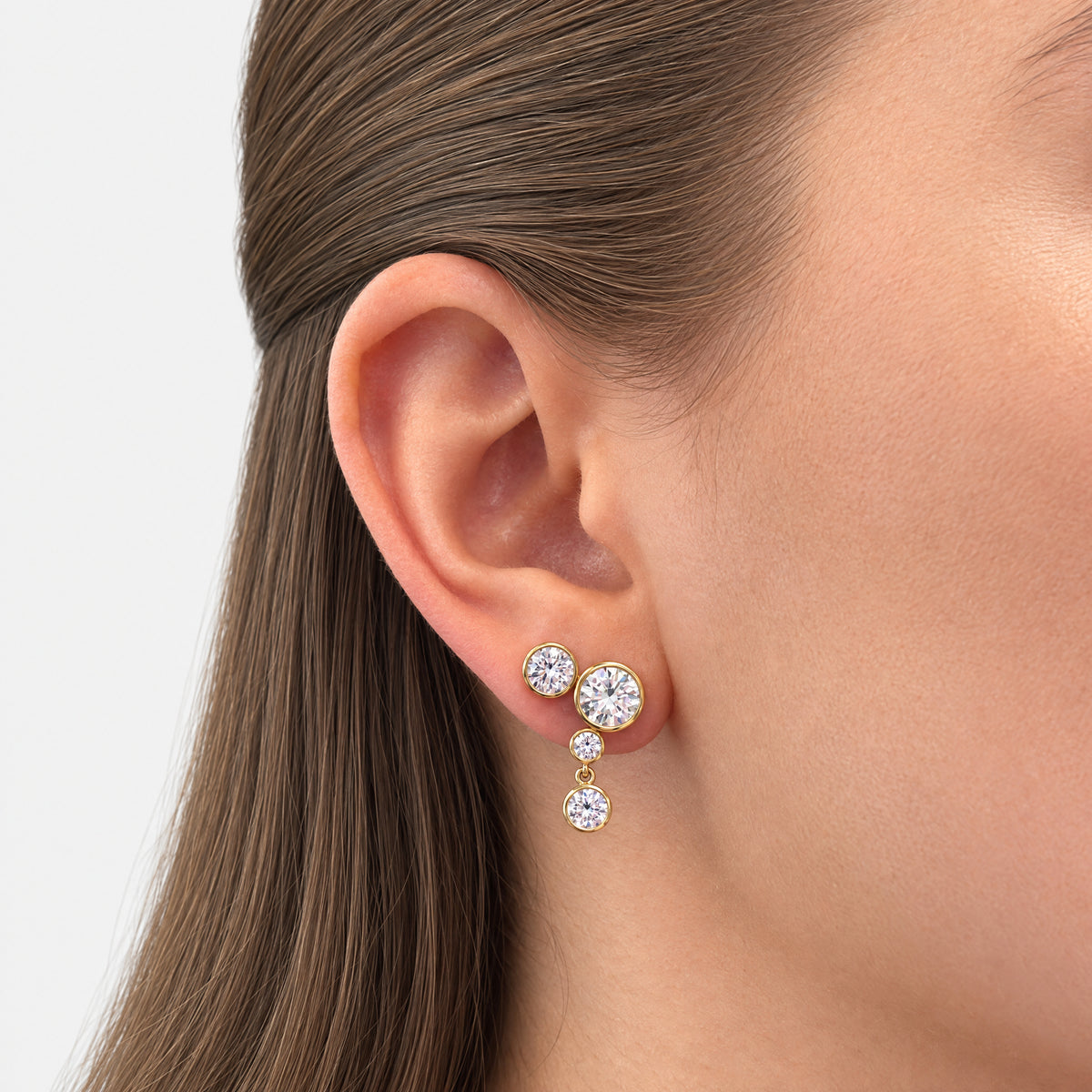 Coco Lab Diamond Round Drop Earrings