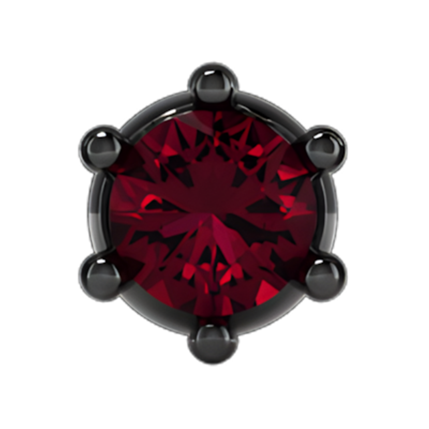 Slider Single Gemstone 18K Black Rhodium Ruby